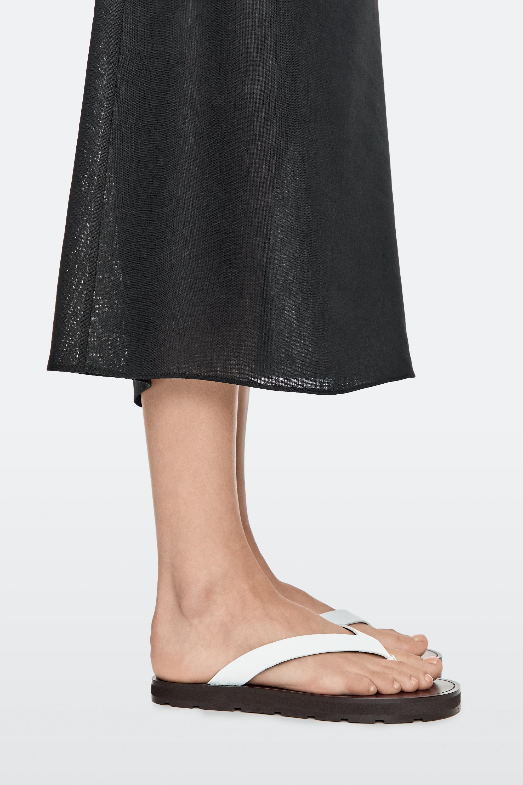 Leather toe divider sandals — WHITE