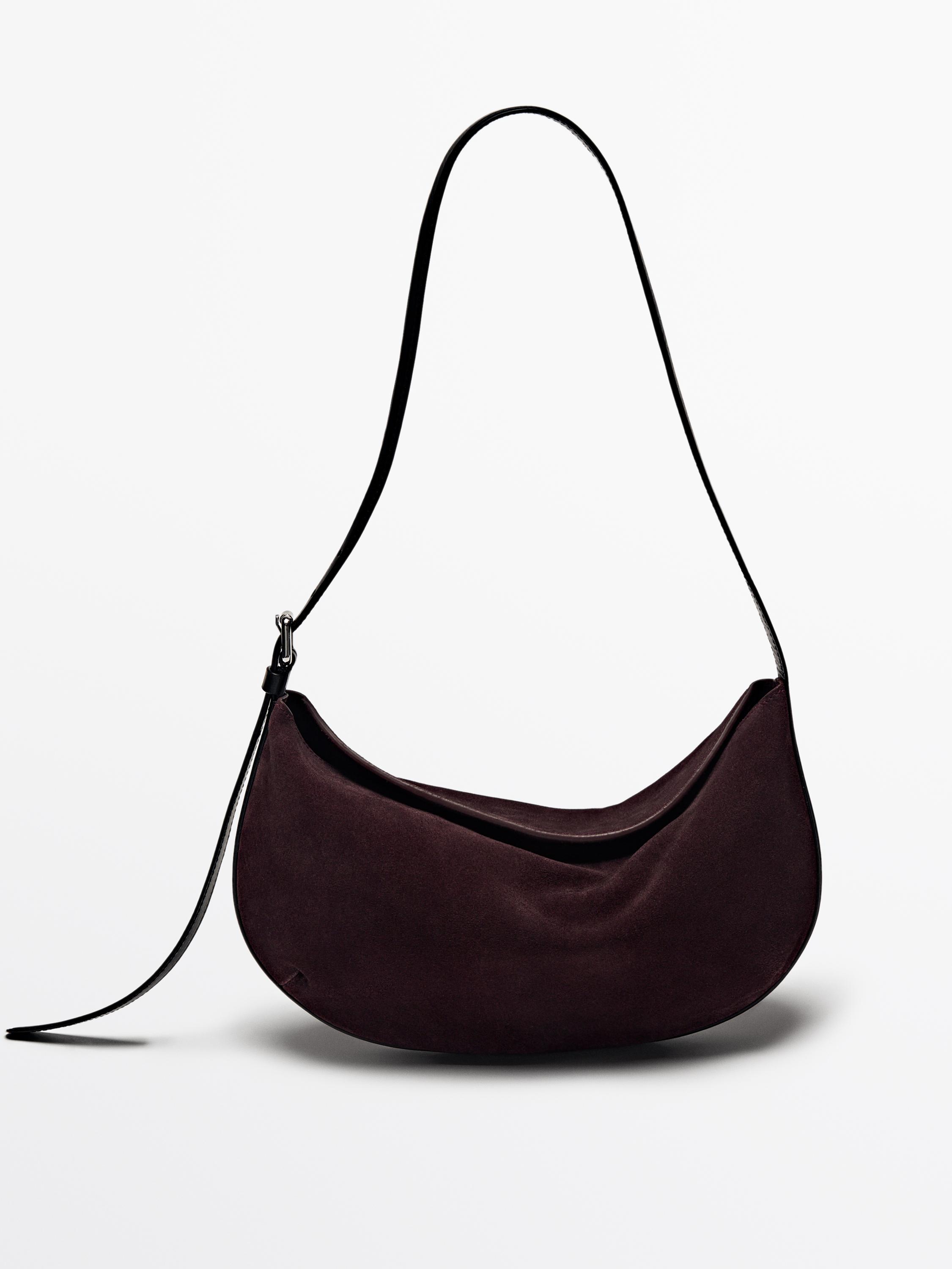 Split suede shoulder bag