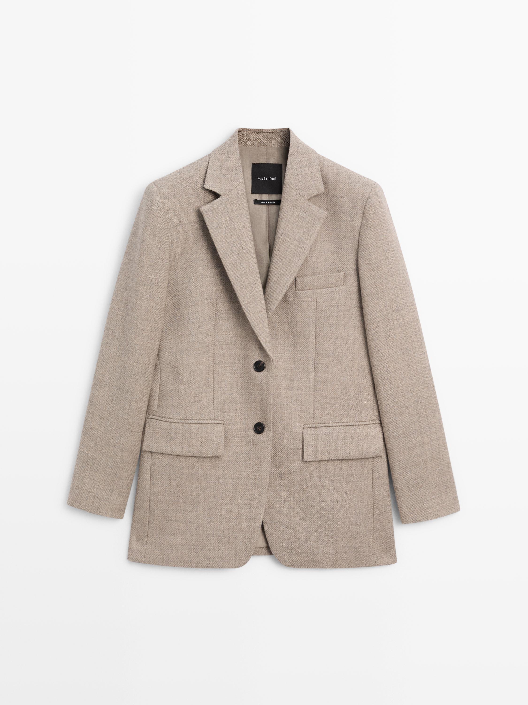 Flecked 100% wool blazer