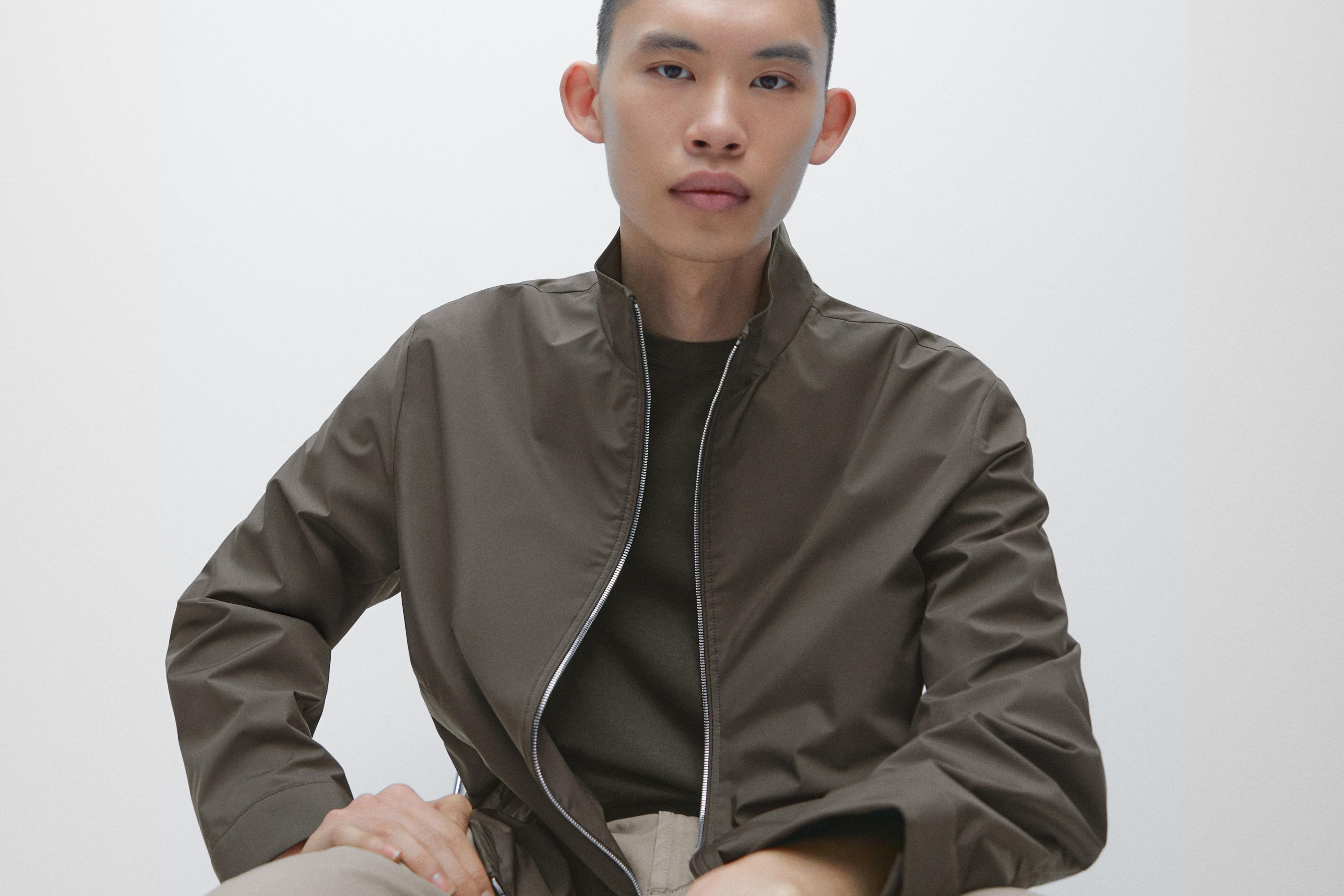 Two-way stretch fabric jacket — GREEN