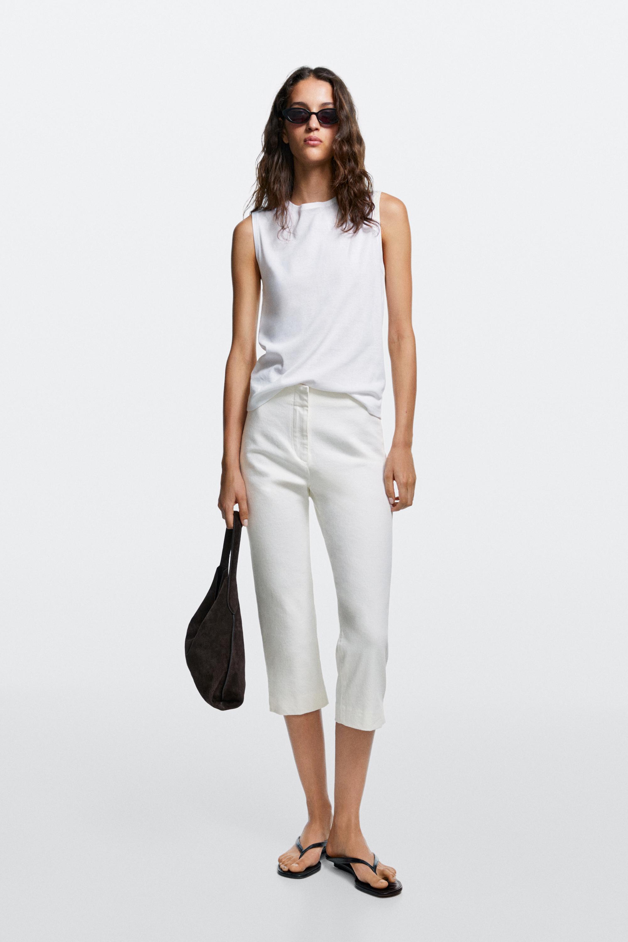 Denim capris — Off white