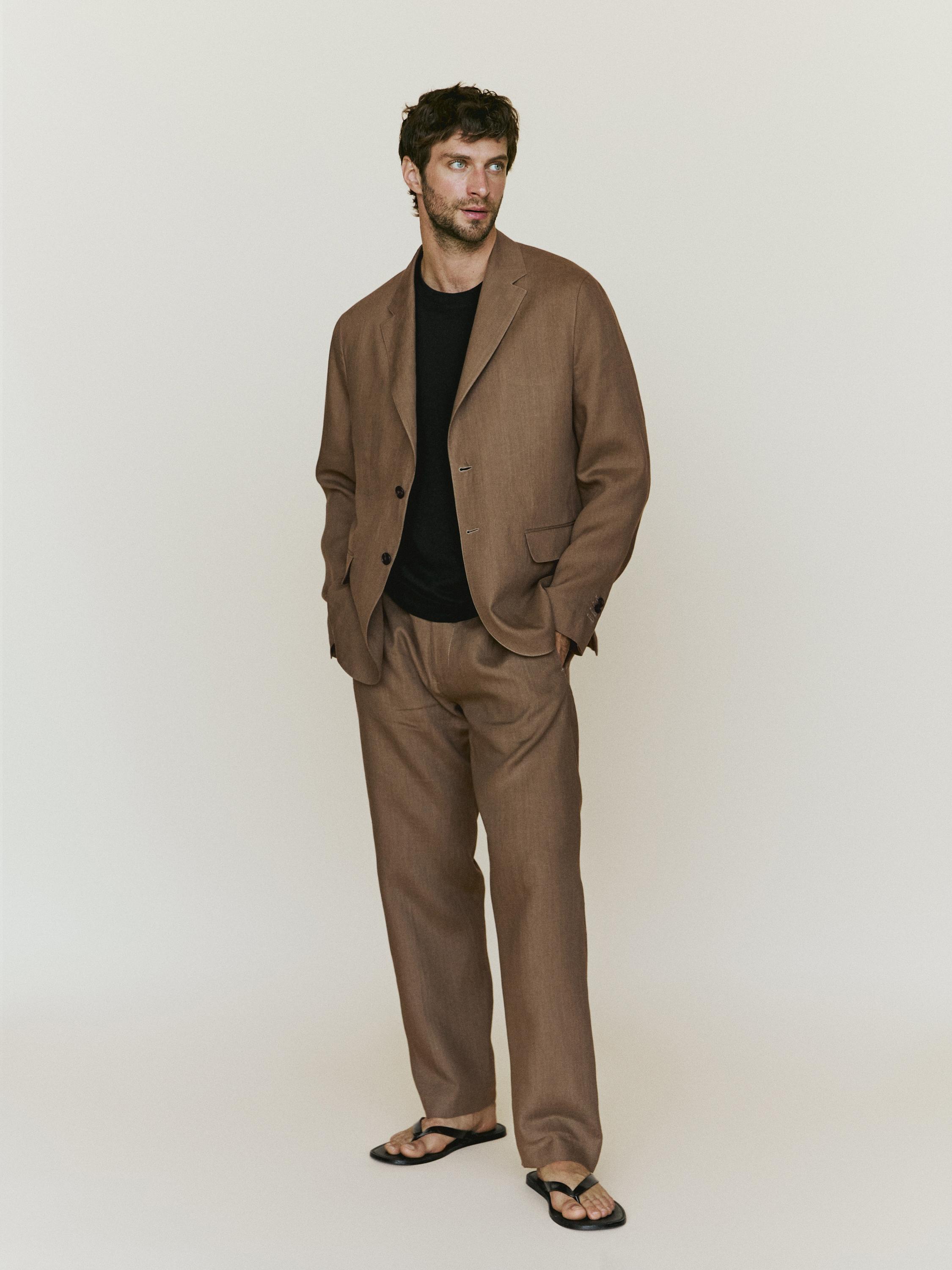 100% linen suit blazer