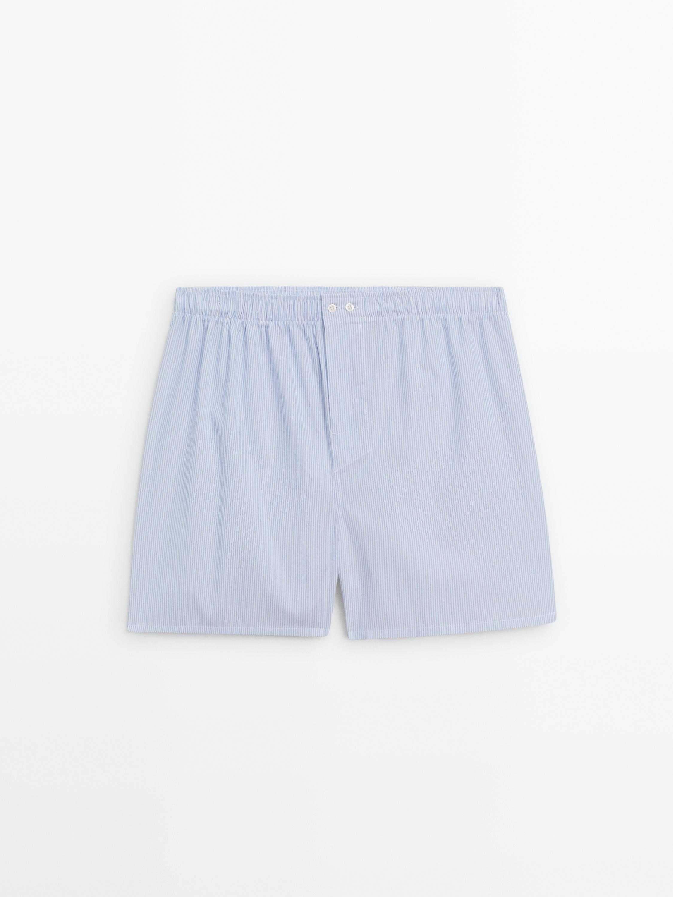 Striped poplin boxers