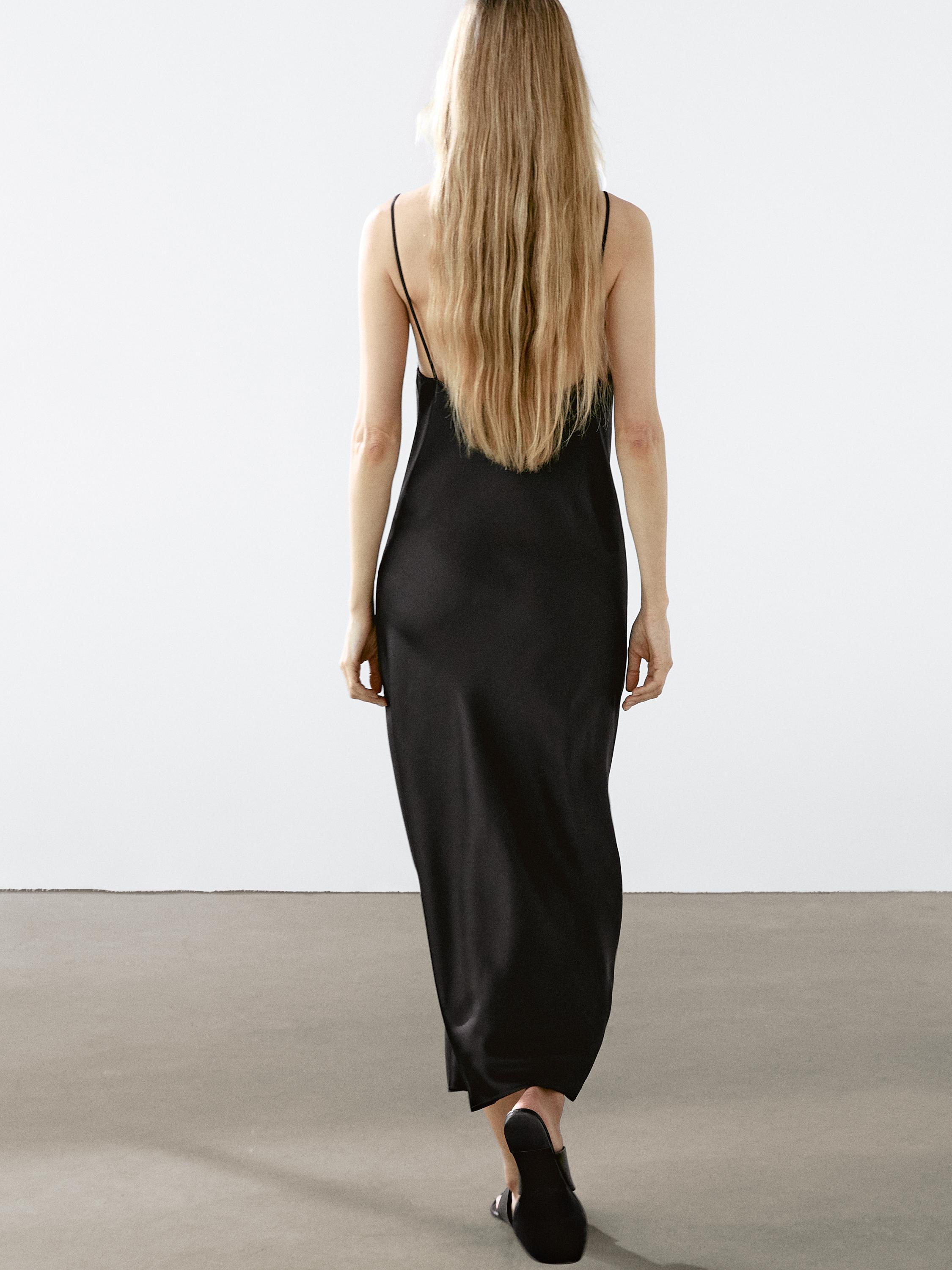 Vestido longo lenceiro satinado