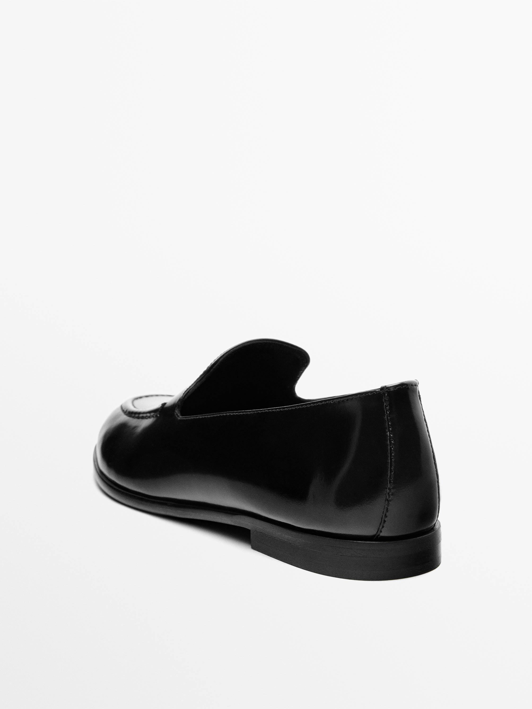 Formal leather loafers — BLACK