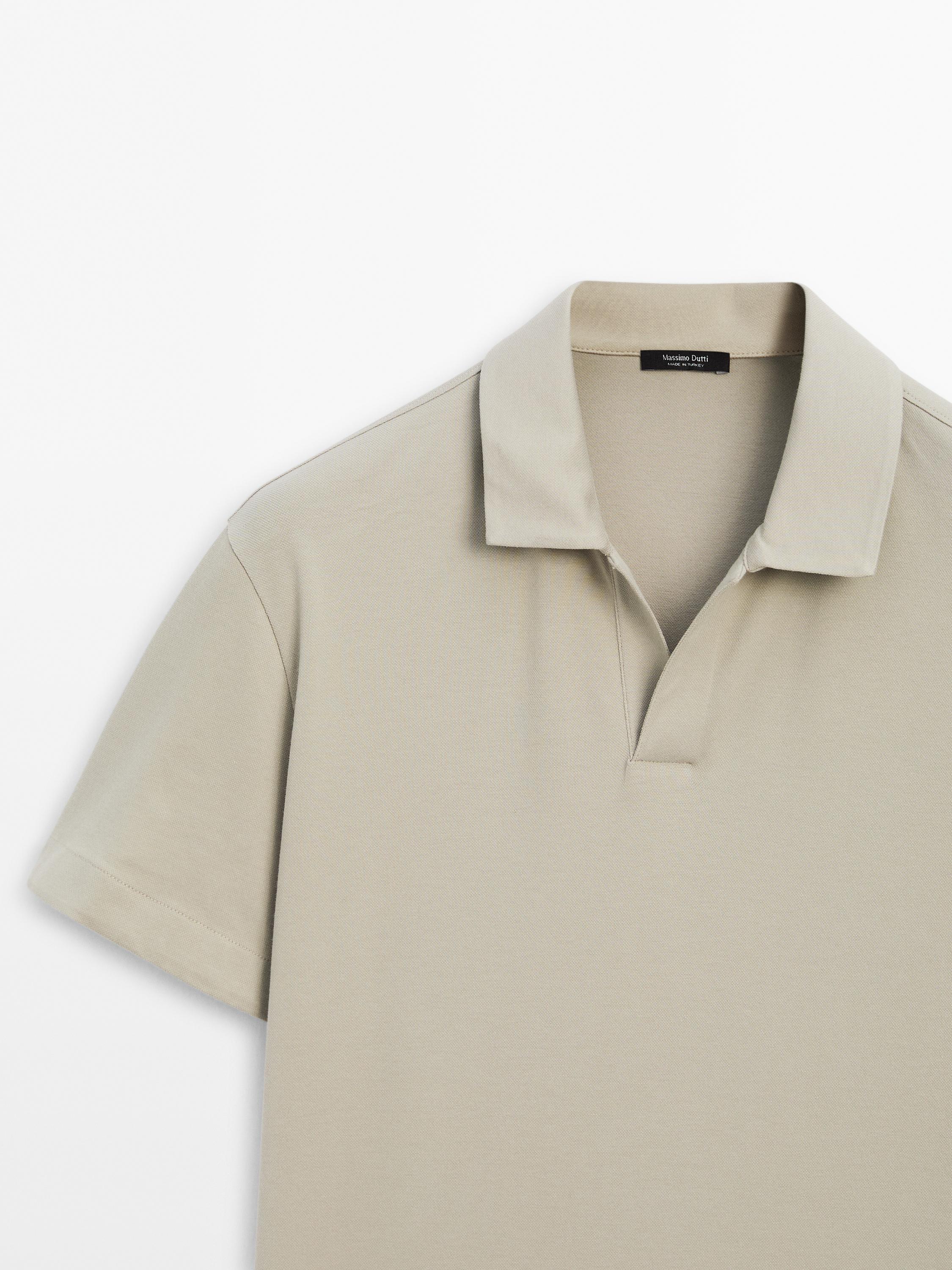 Cotton blend short sleeve polo shirt