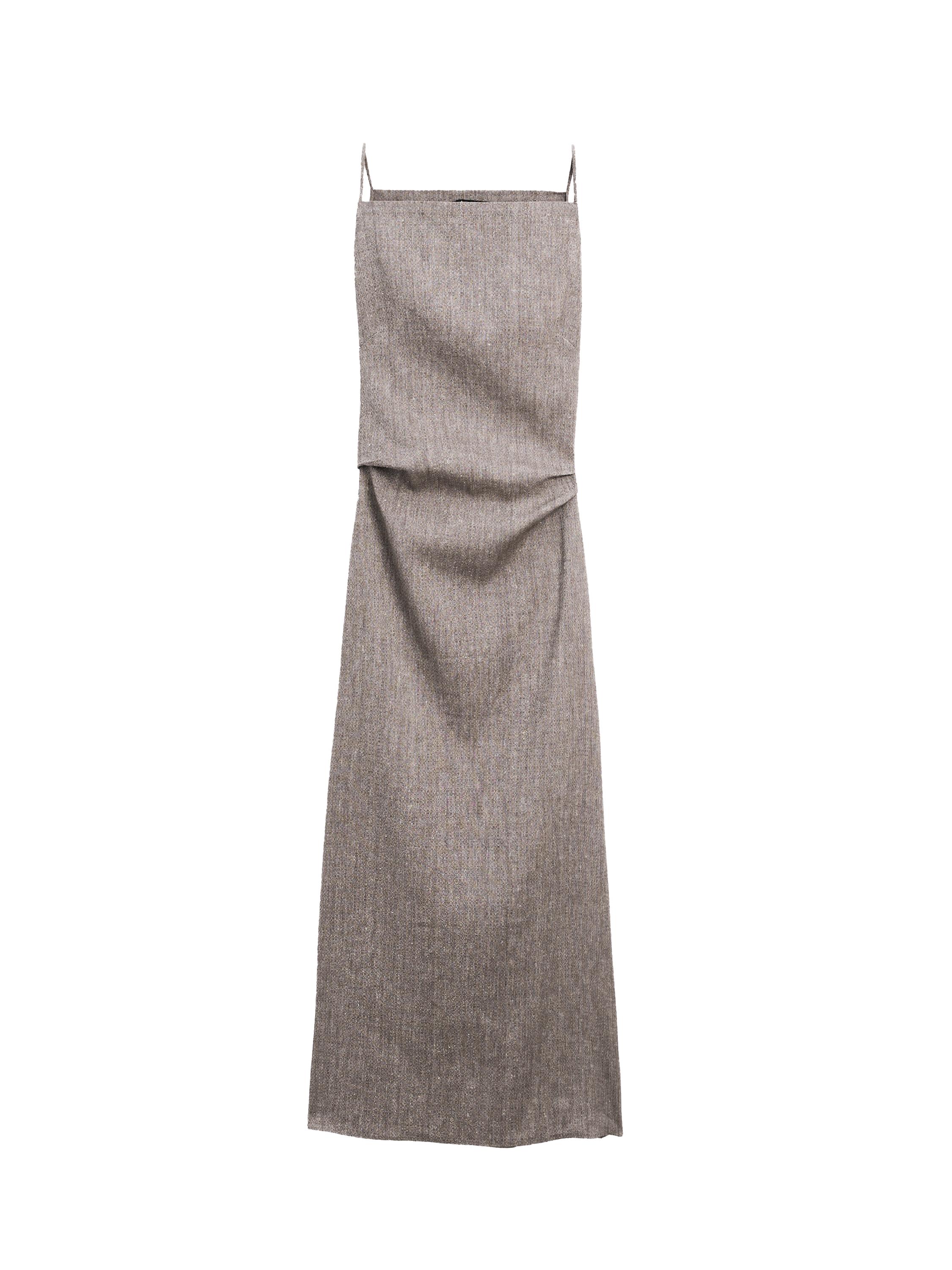 Long flowing linen blend dress