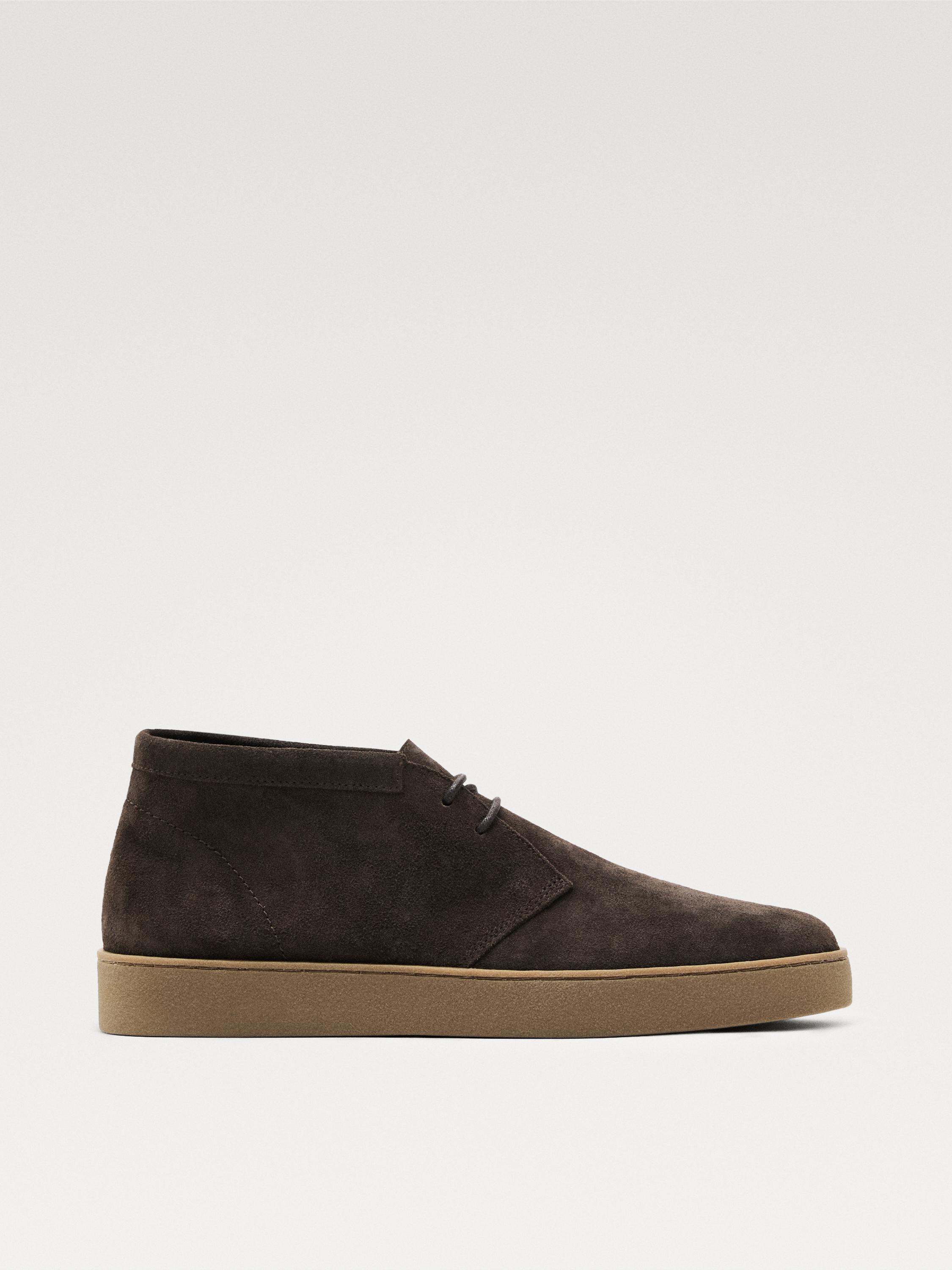 Soft split suede ankle boots
