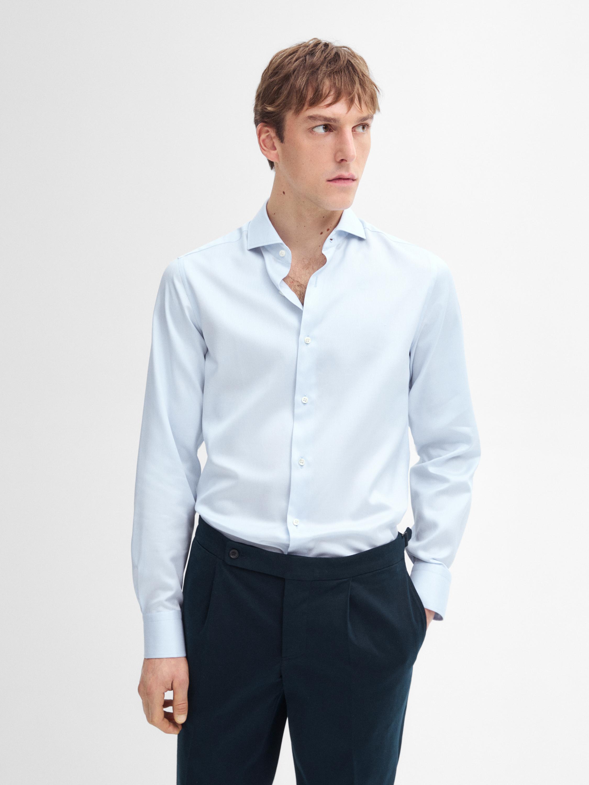 Camisa twill slim fit 100 % algodón