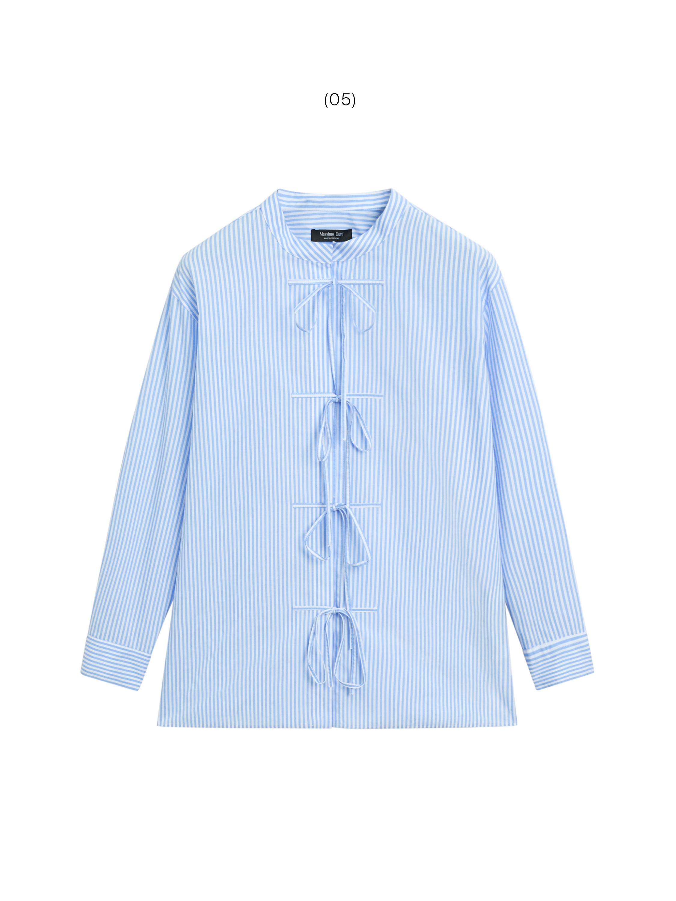 100% cotton striped shirt — SKY BLUE