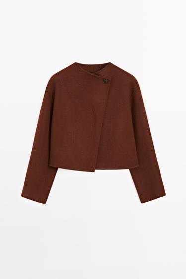 Button detail cape coat — COPPER 2