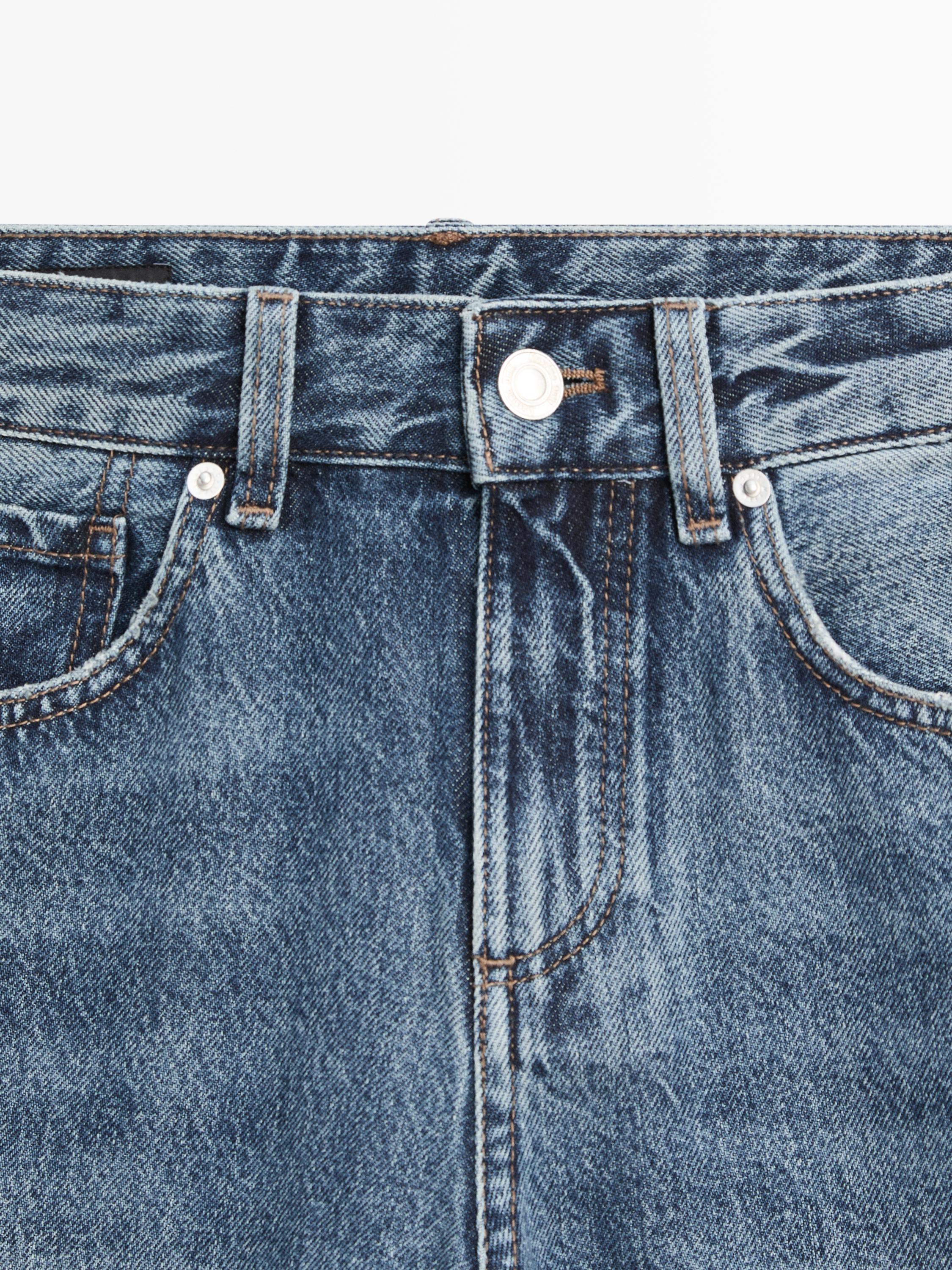 Mid-rise straight-leg jeans — MEDIUM BLUE