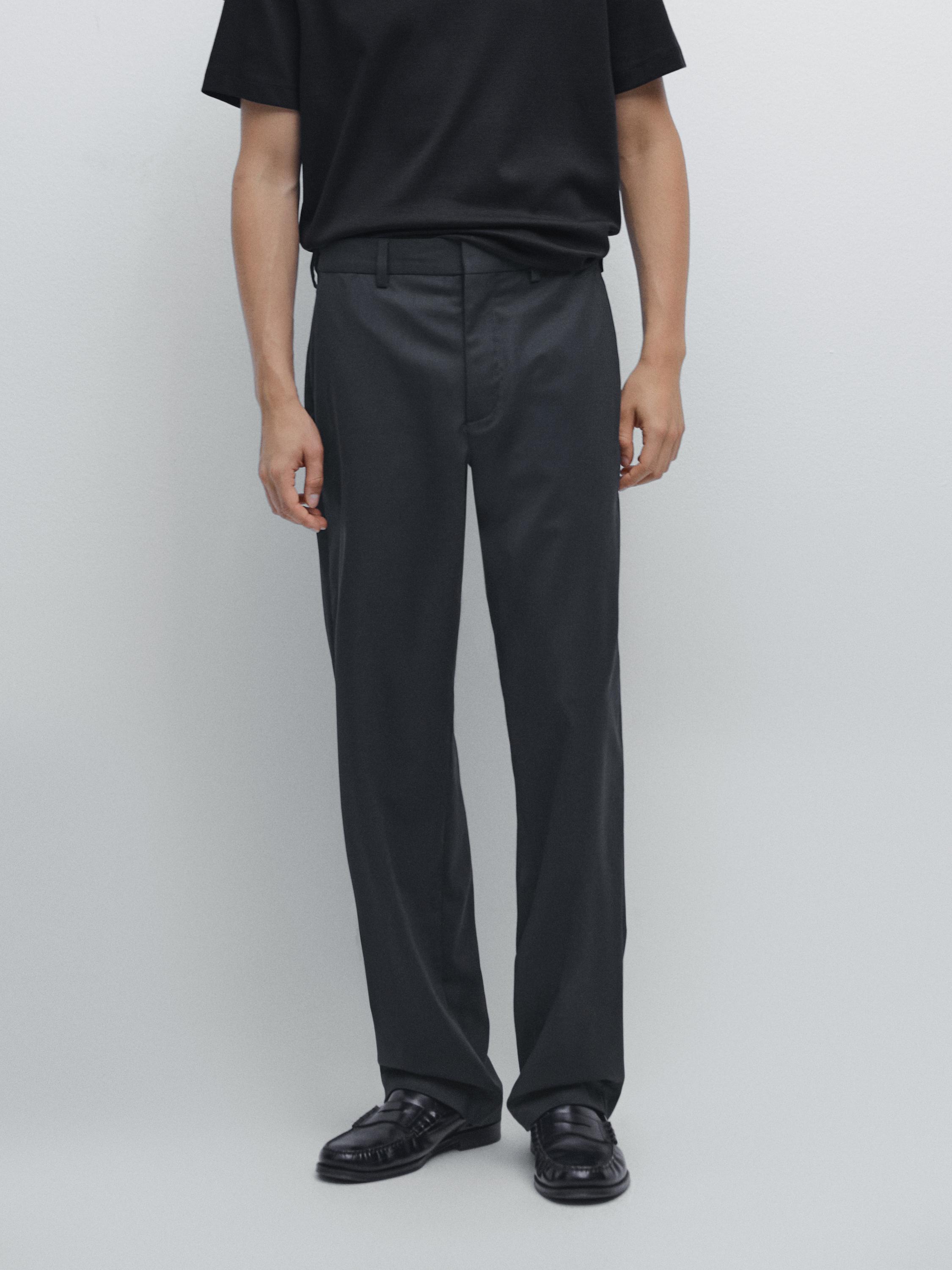 Wool blend trousers