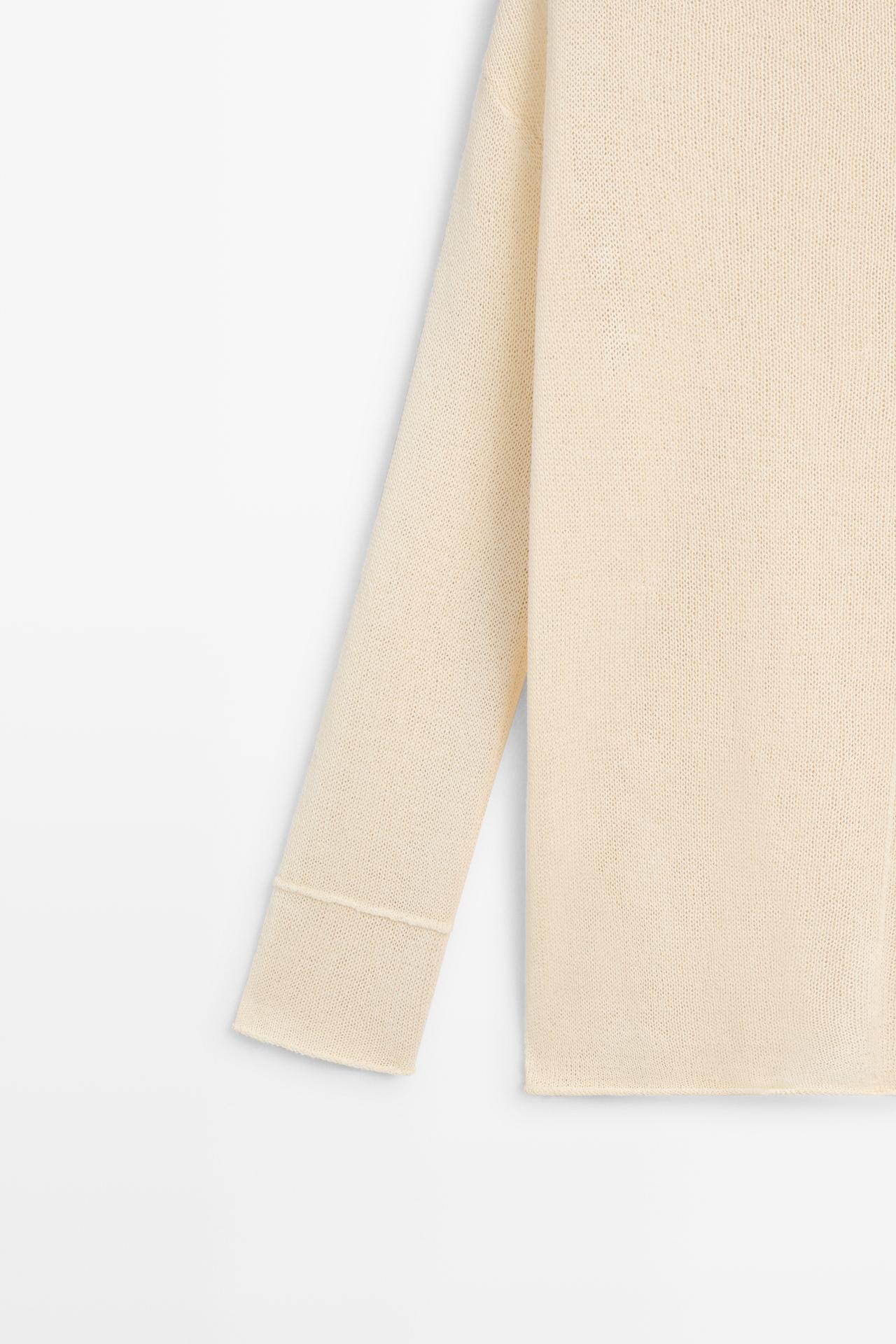 Cotton cutwork knit sweater — CREAM