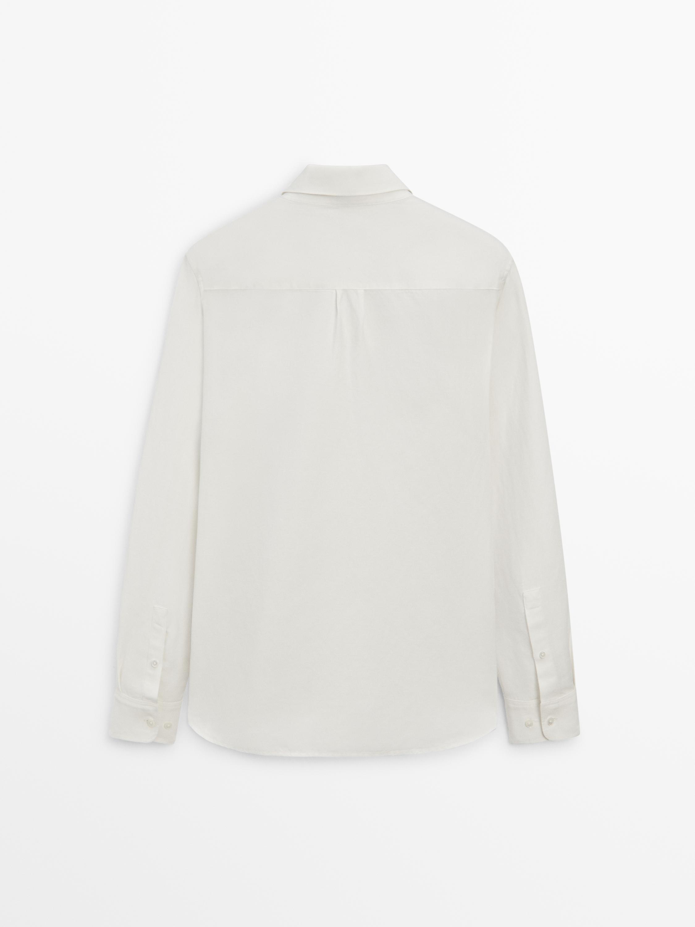 Regular fit linen blend shirt