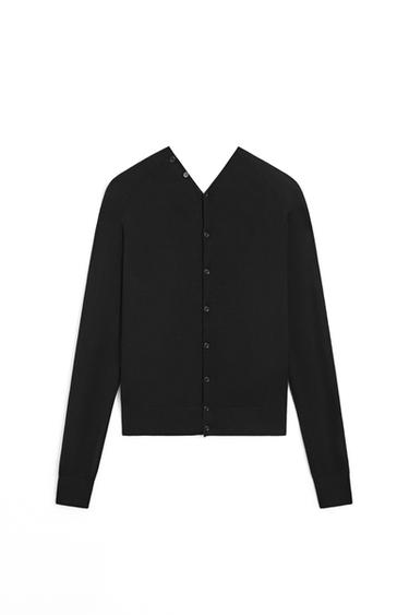 100% wool knit cardigan with button detail - LIMITED EDITION — BLACK 7