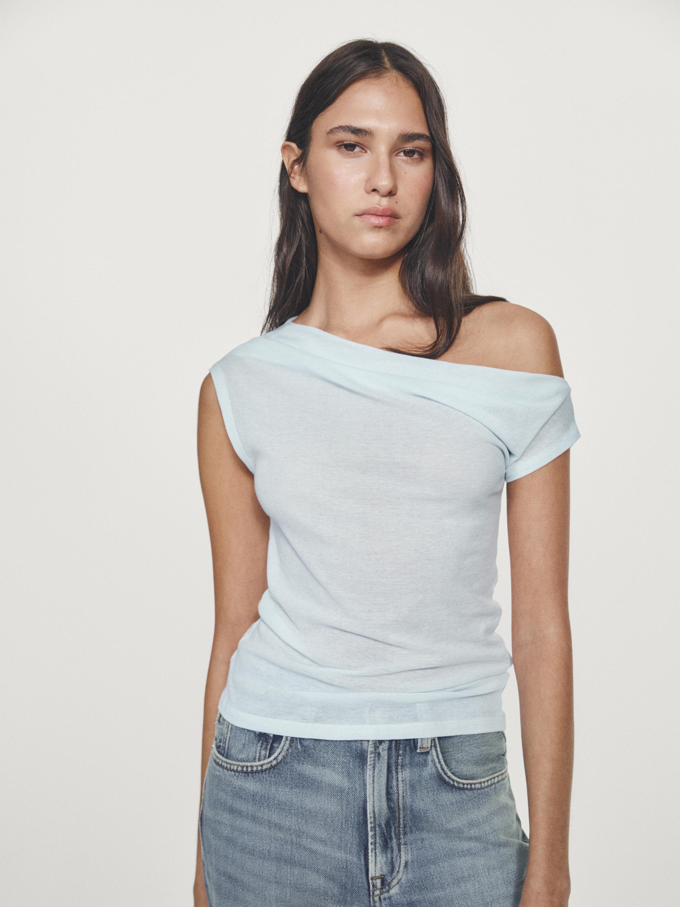 Asymmetrical sleeveless top