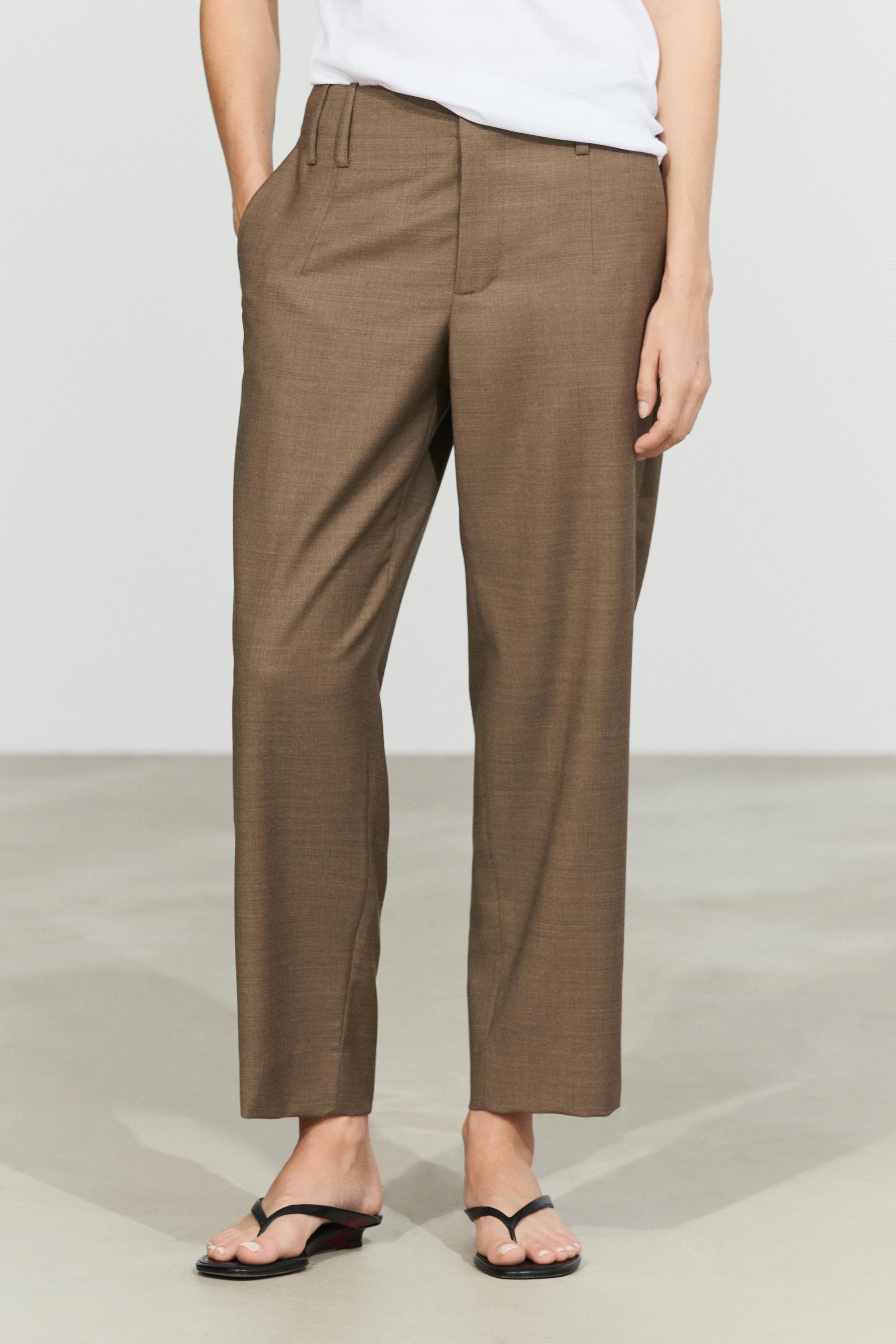 100% Wool Melange Suit Pants — CAMEL