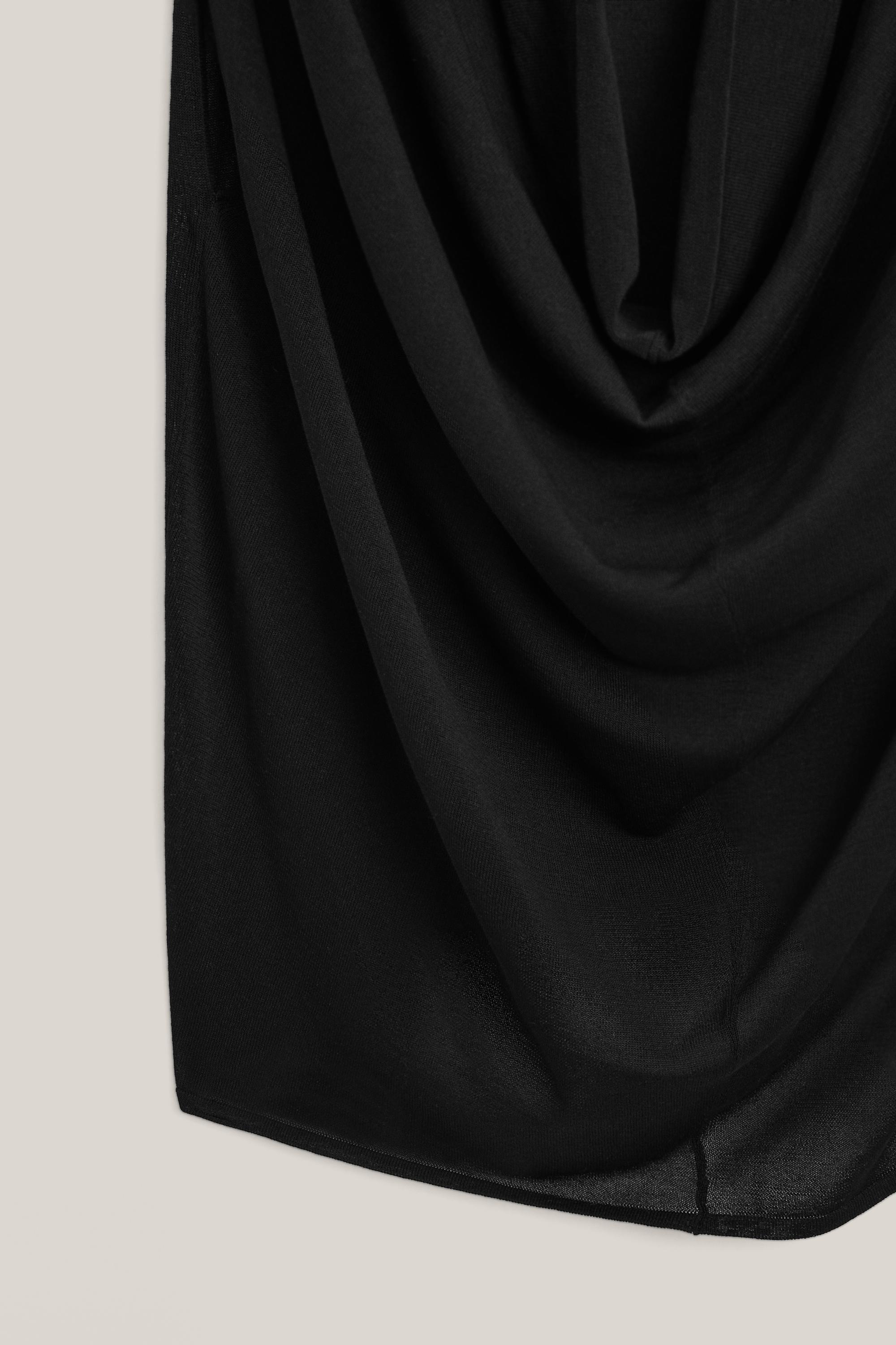 Silk blend top with cowl neckline - LIMITED EDITION — BLACK