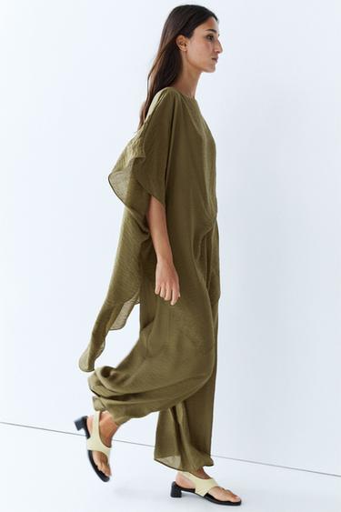 Flowing cape top total look — KHAKI 5