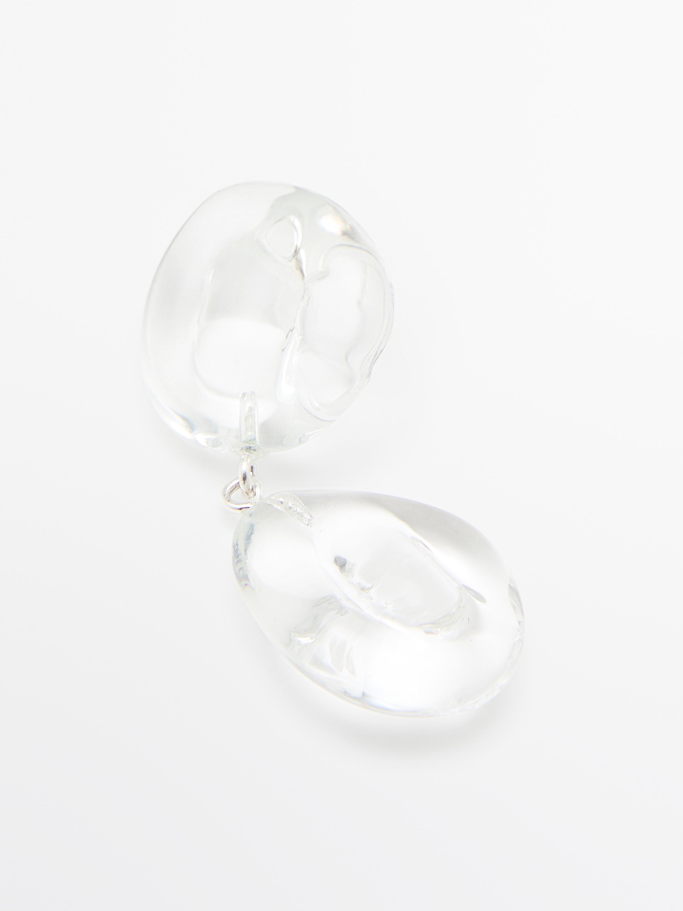 Glass piece earrings — WHITE