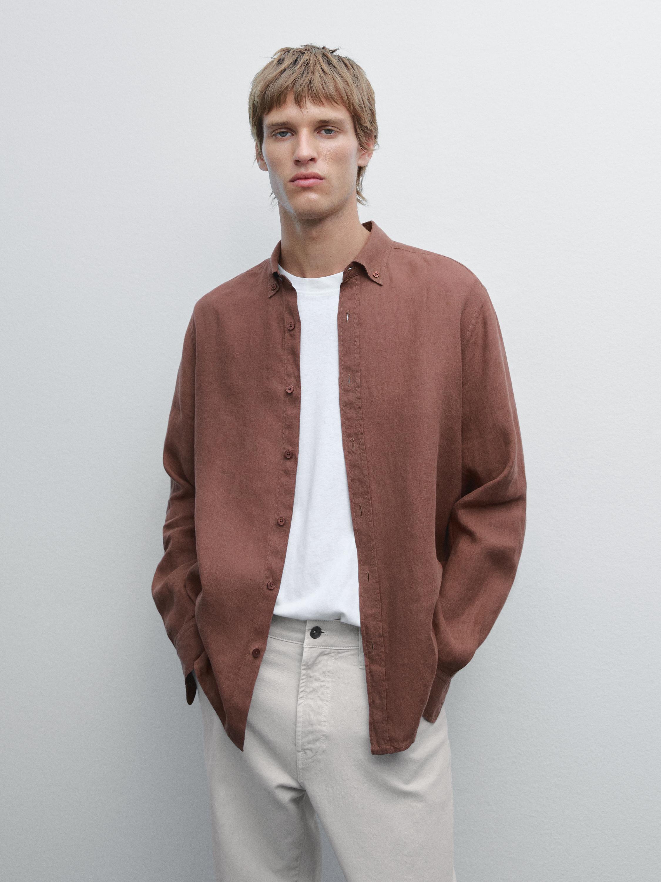 100% linen regular fit shirt