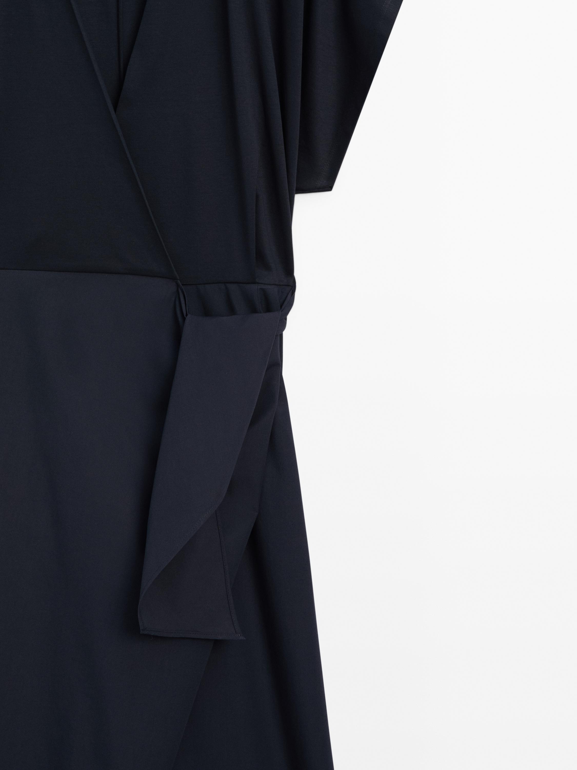 Poplin wrap midi dress