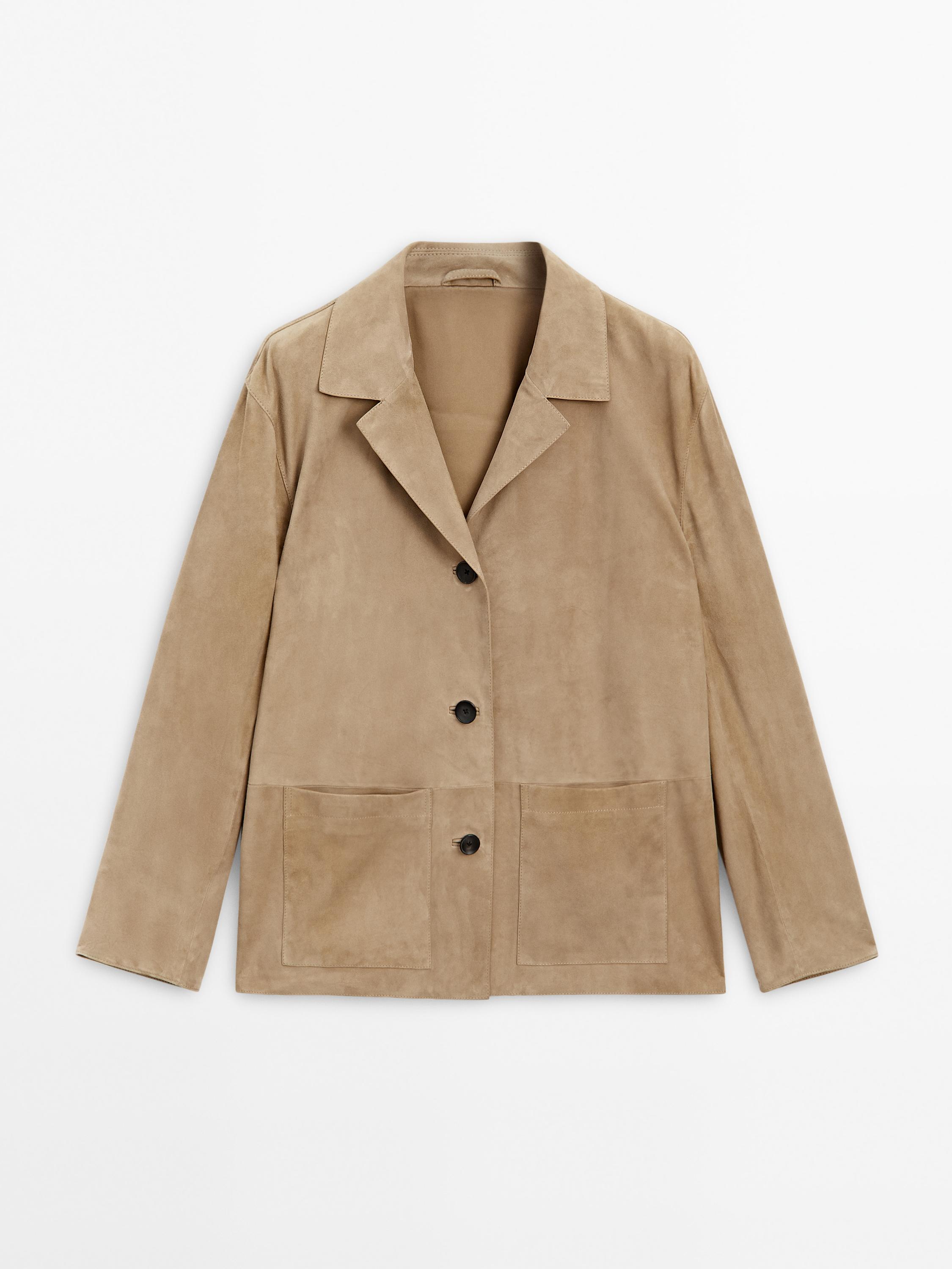 Flowing suede leather blazer