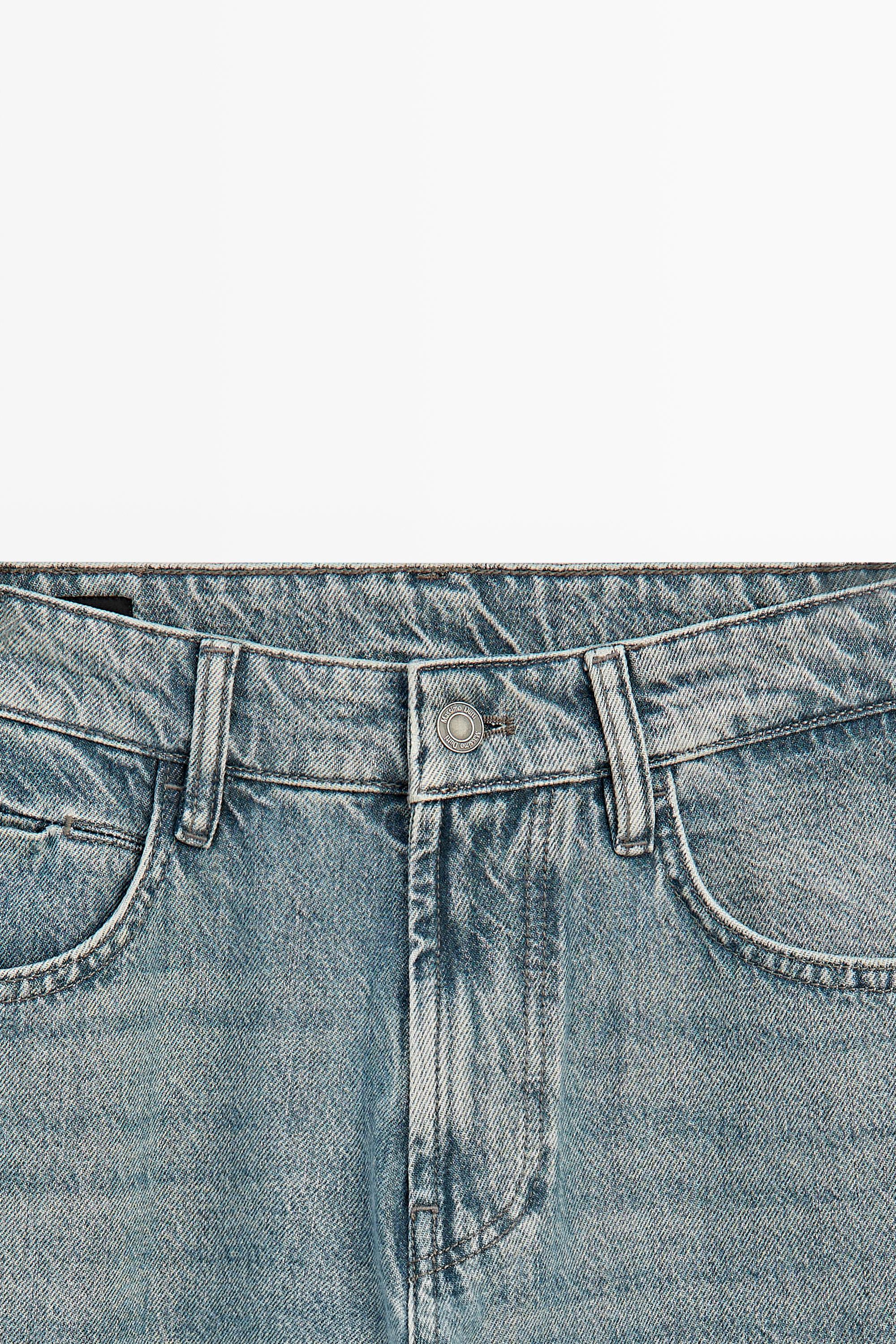 Stonewashed tapered-fit jeans — BLUE
