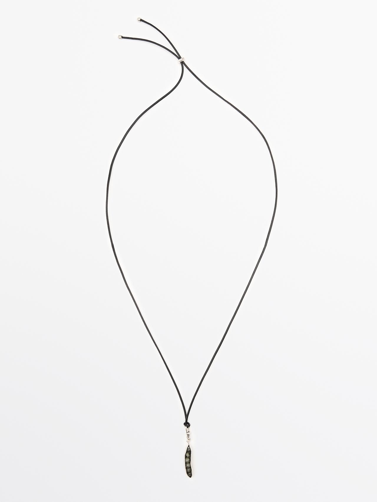 Massimo Dutti - Dames - Leren Peulhanger - Zilver - 01
