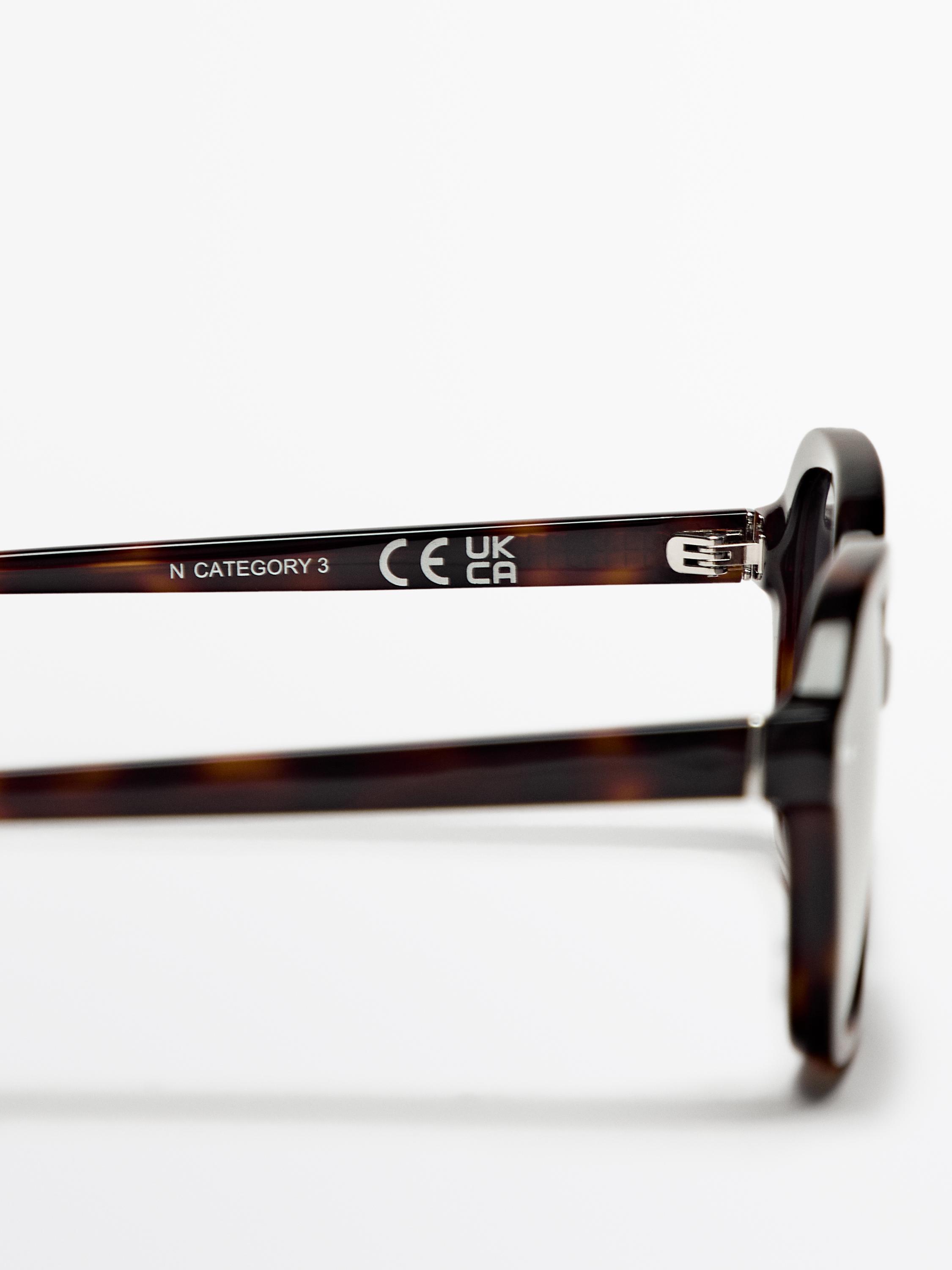 Tortoiseshell-effect oval sunglasses