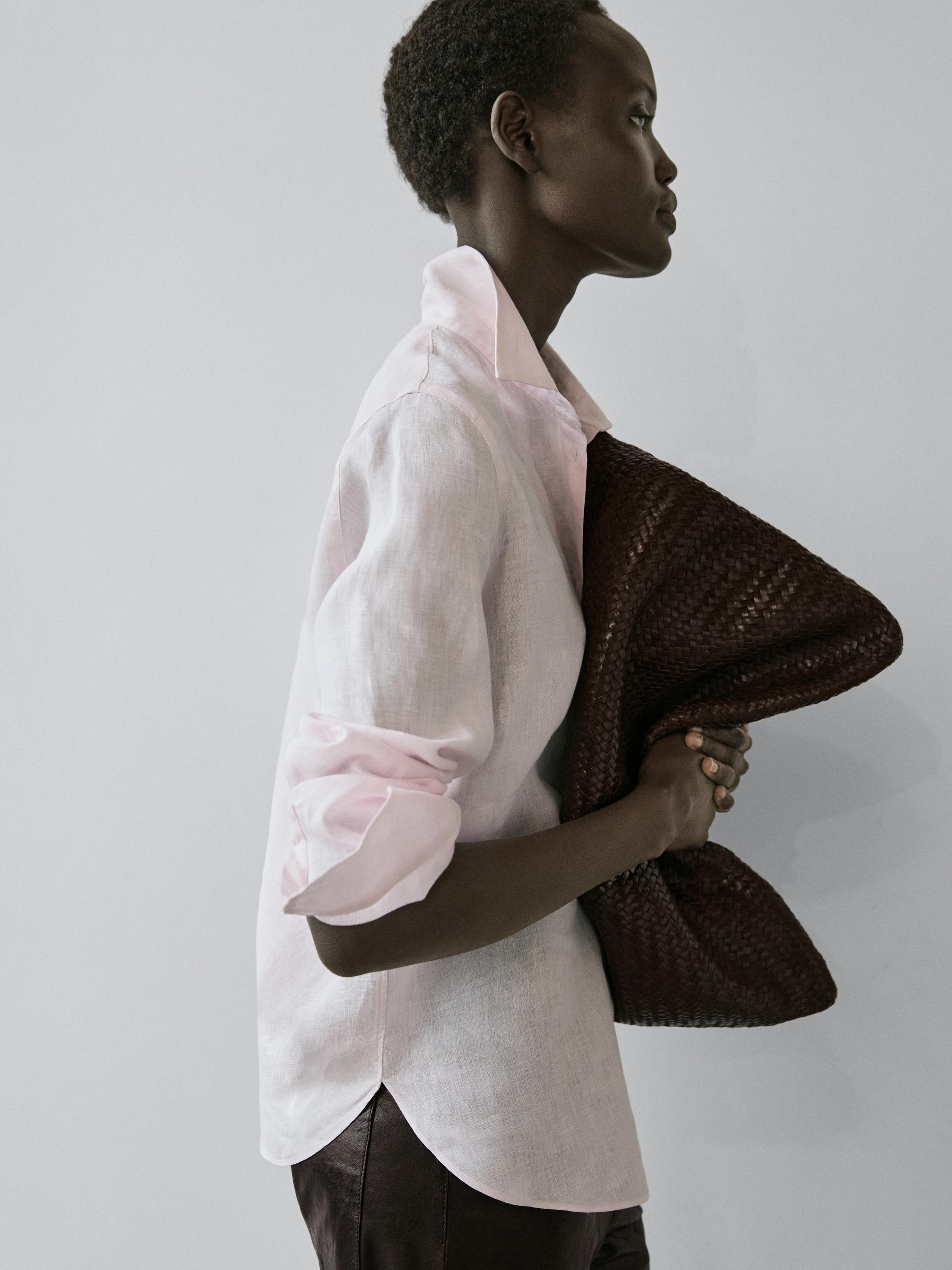 Flowing 100% linen shirt — PINK