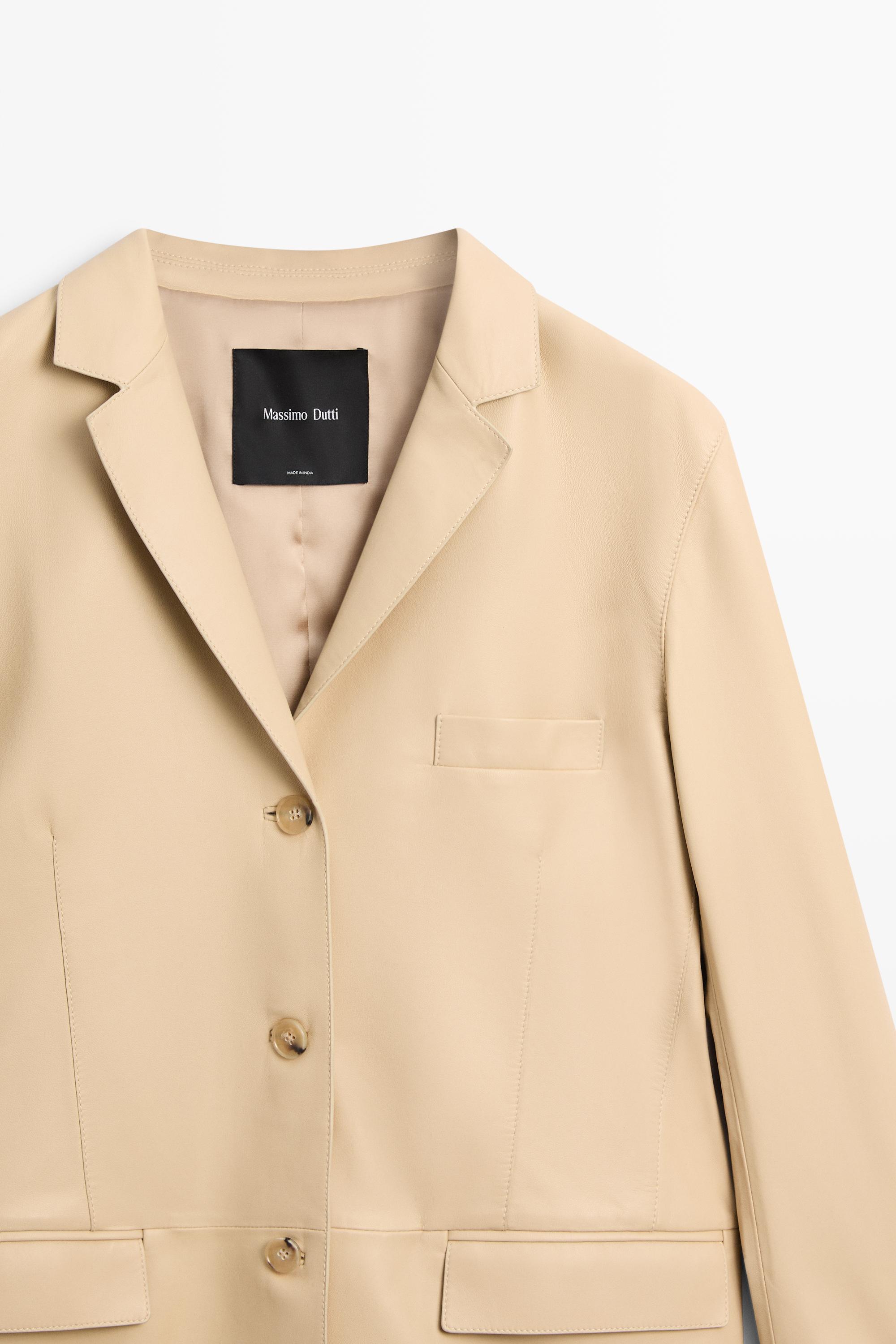 Nappa leather blazer — Vanilla