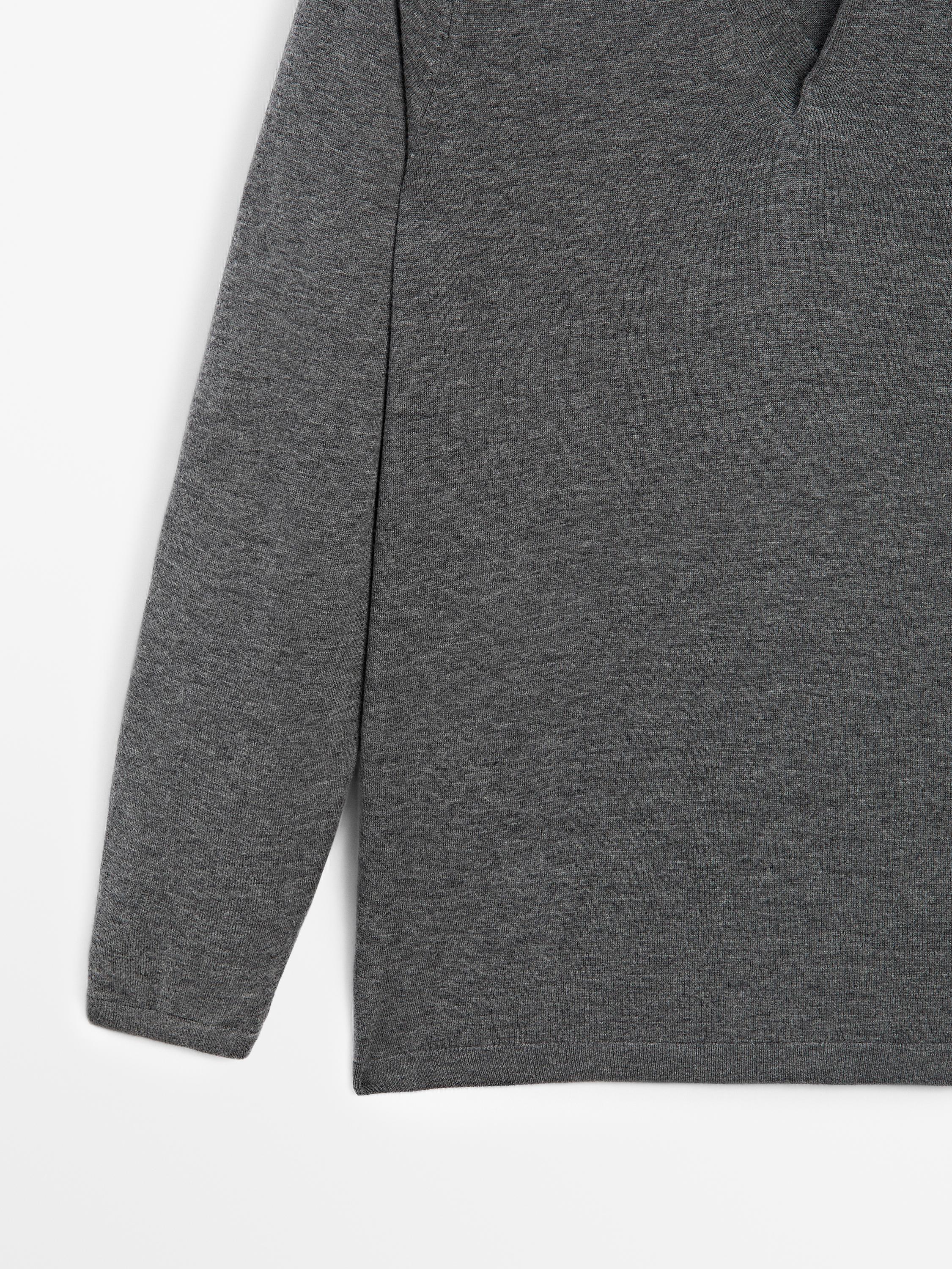 Wool blend knit sweater with polo collar