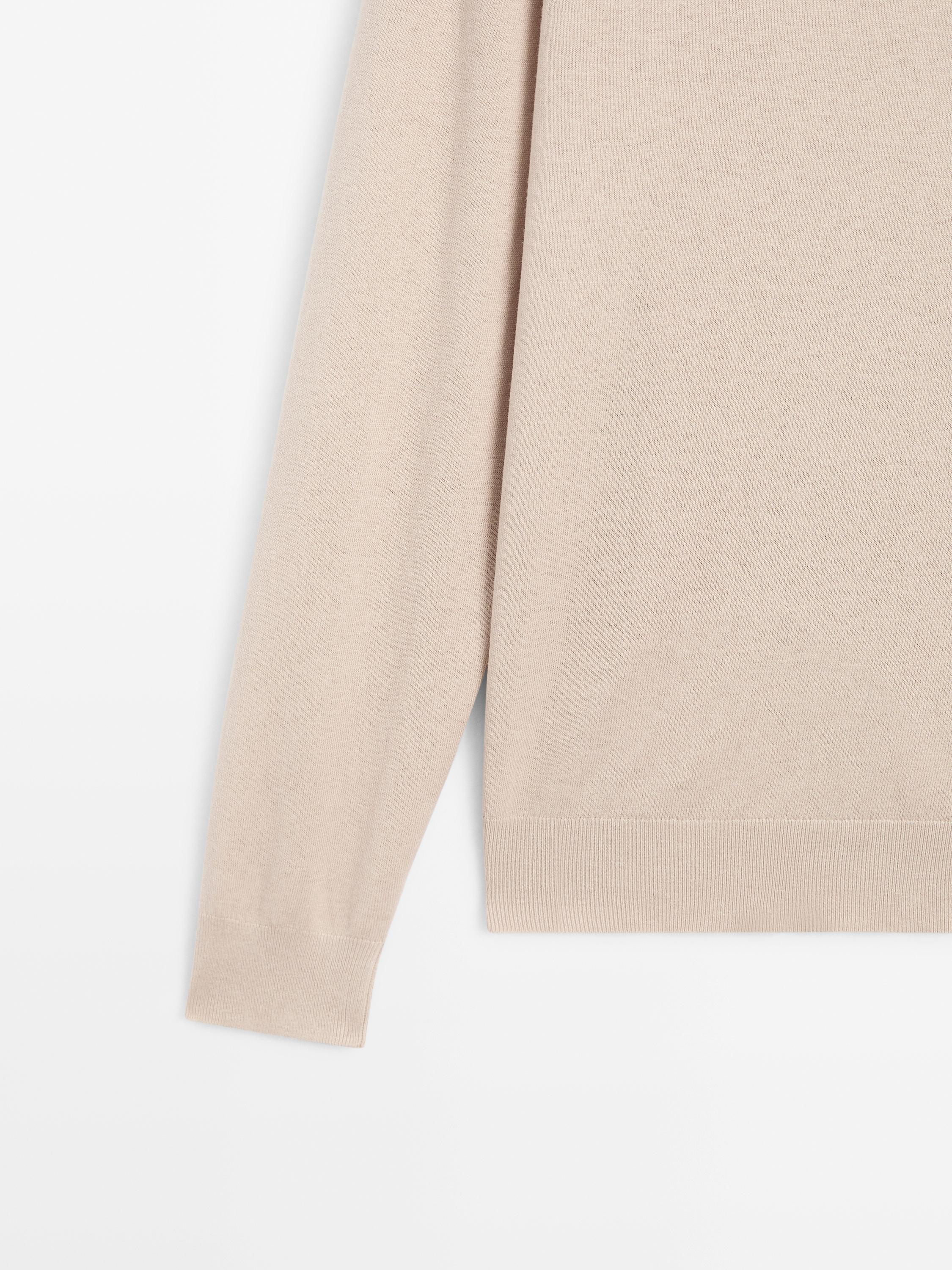 Cotton blend knit sweater