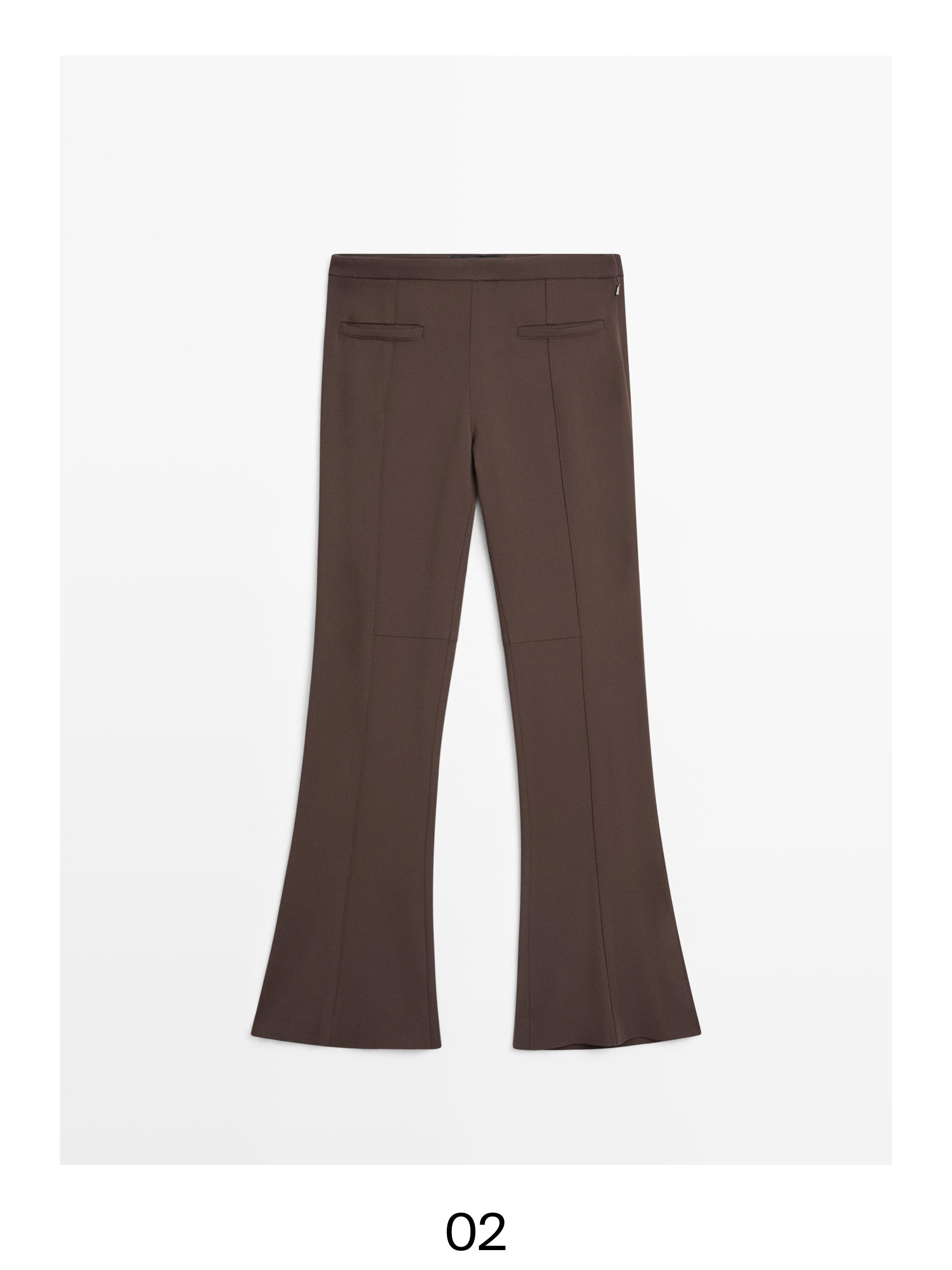 Flared trousers with pocket — BROWN