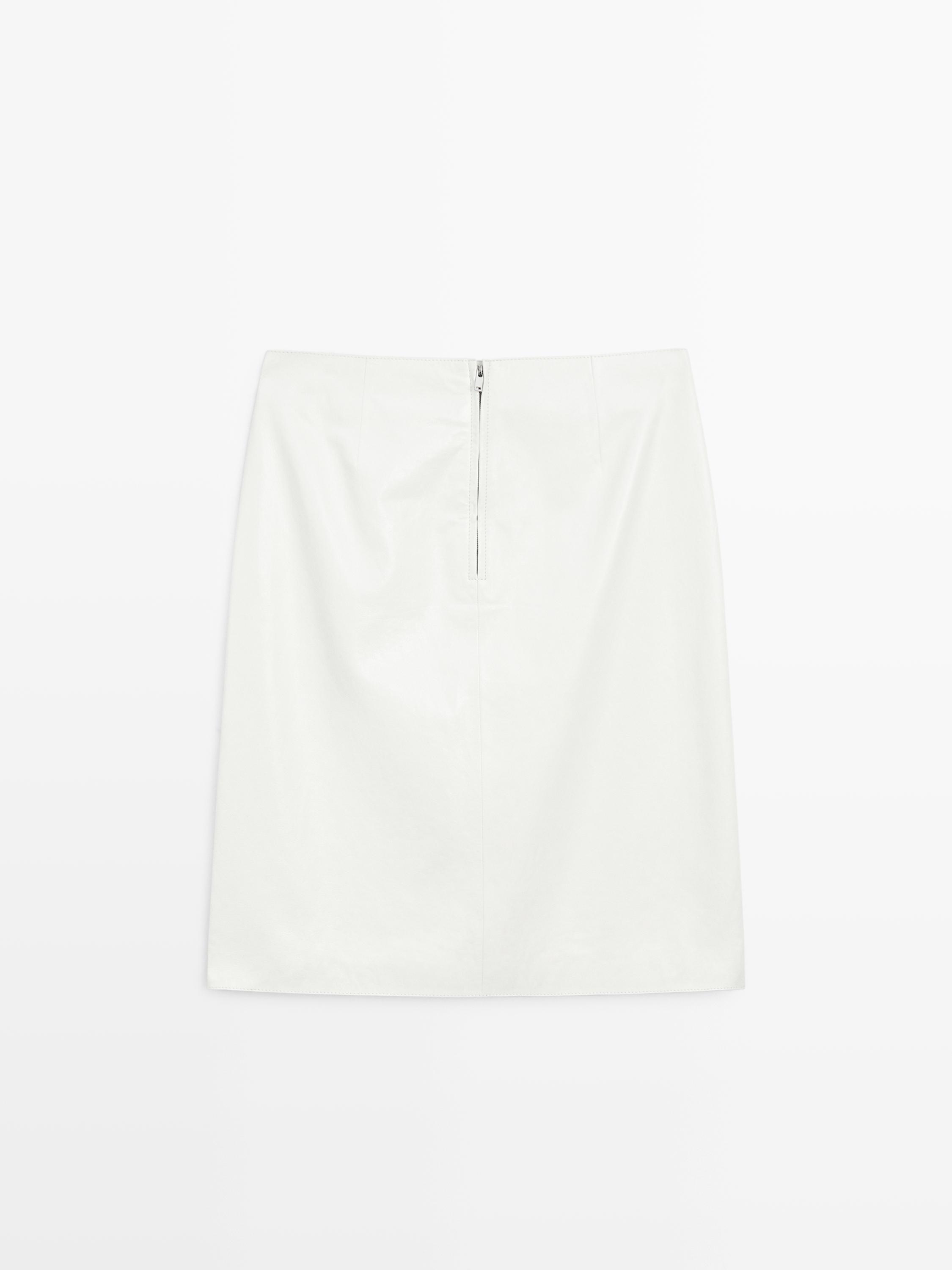 Falda midi piel napa