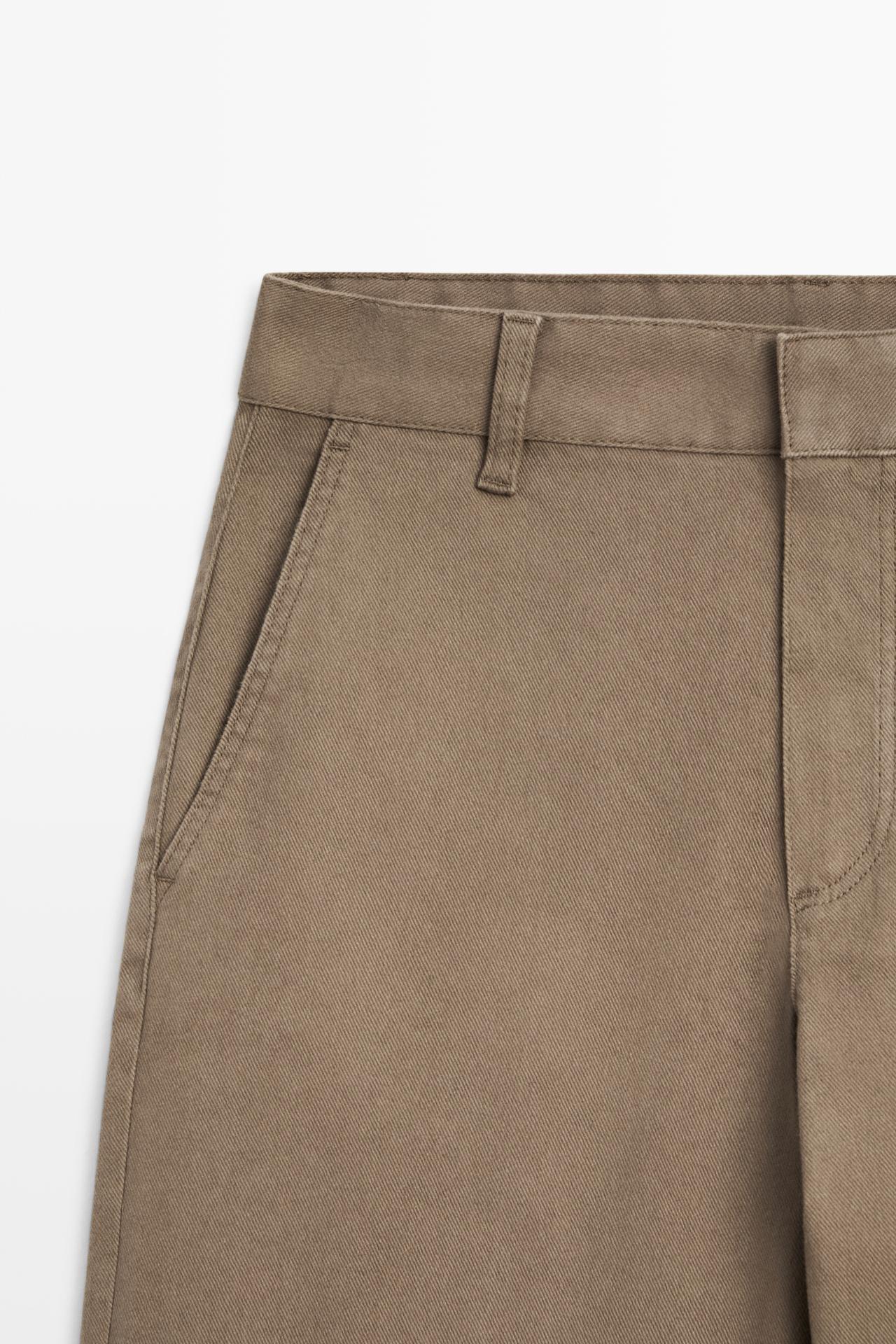 Stretch cotton blend pants — MOLE BROWN