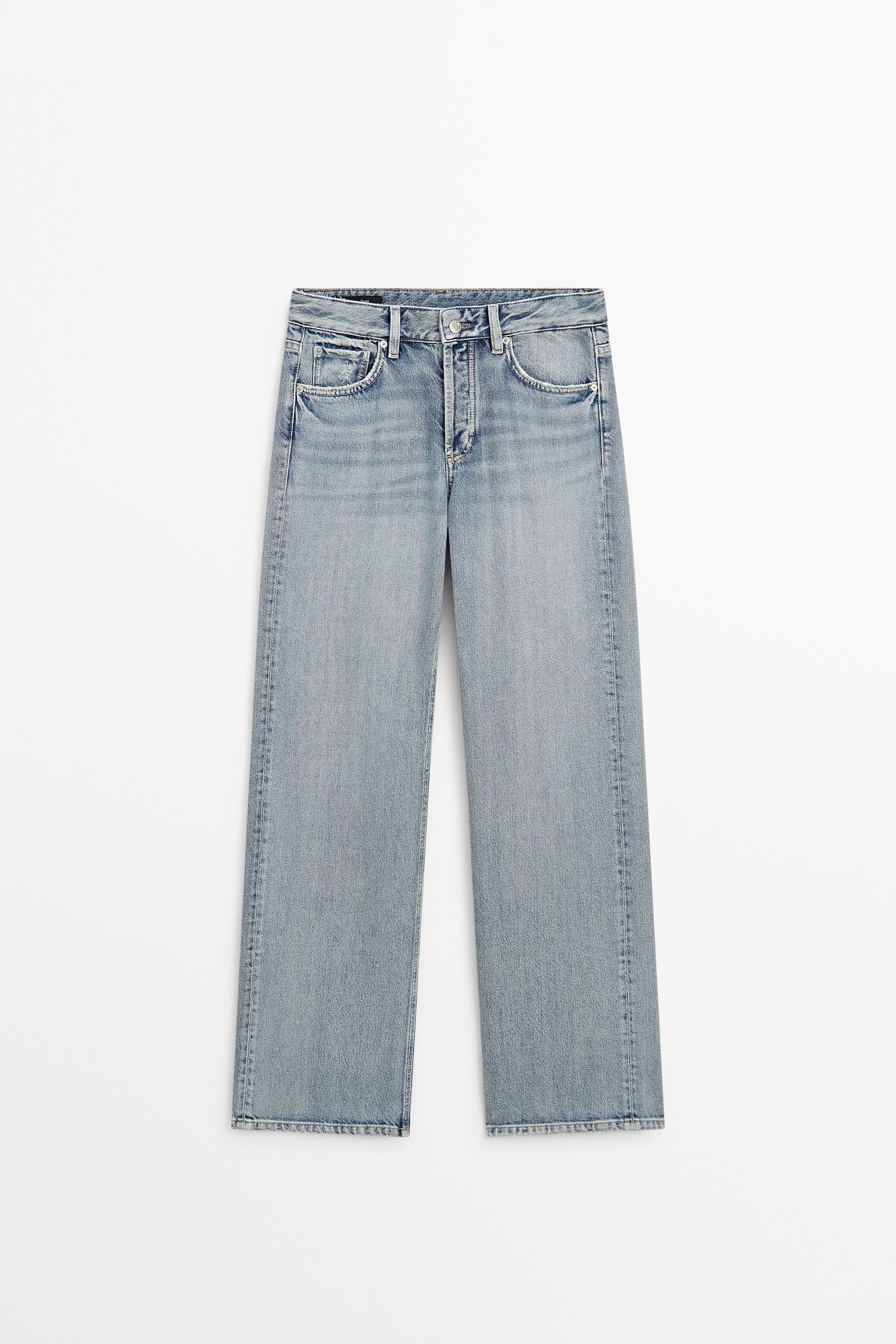 Mid-rise wide-leg jeans — Light Blue