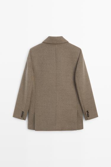 Medium wool blend double-breasted coat — BEIGE 6