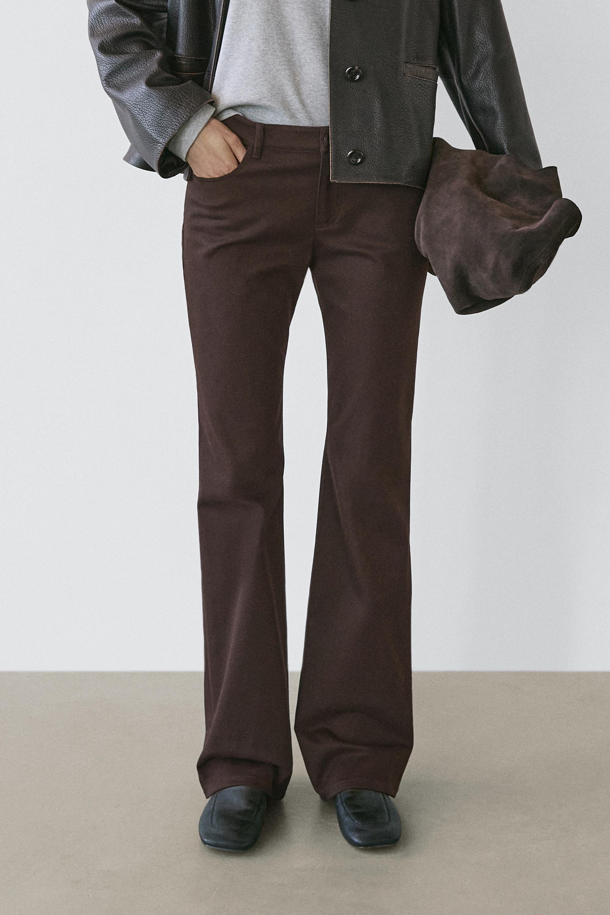 Boot-cut trousers — Chocolate