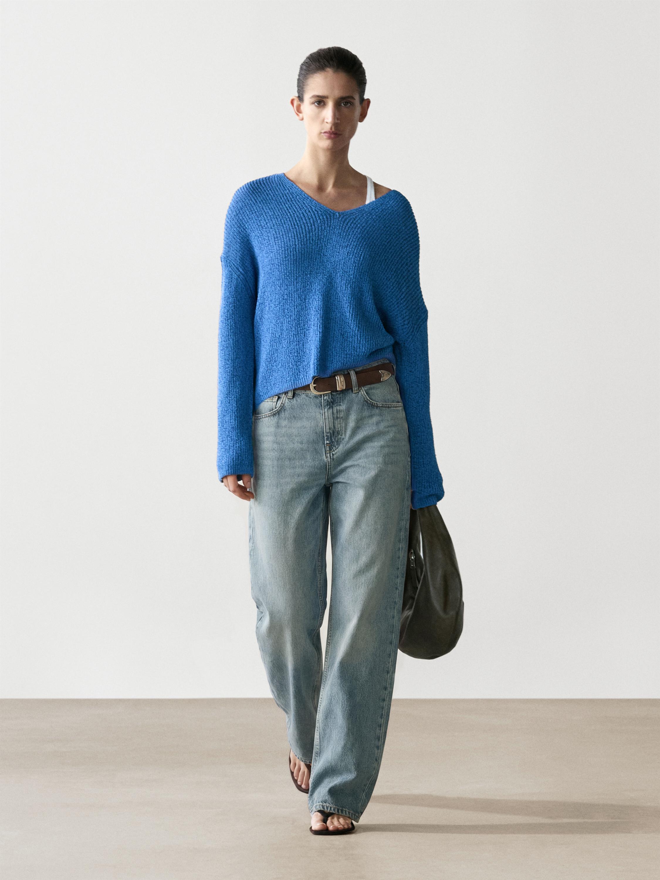 High-waist barrel fit jeans — Light Blue