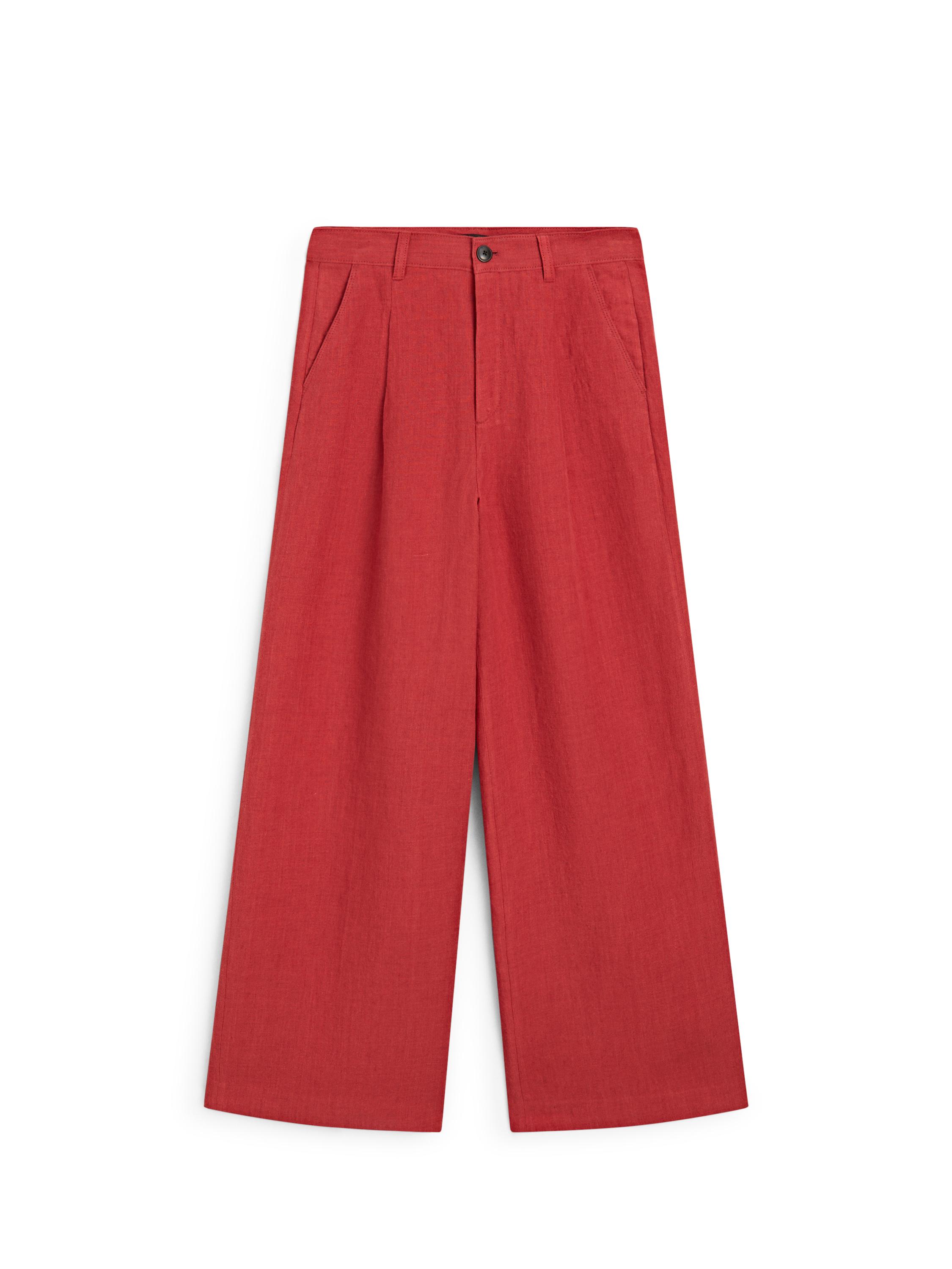 Loose fit high-waist linen trousers — REDDISH