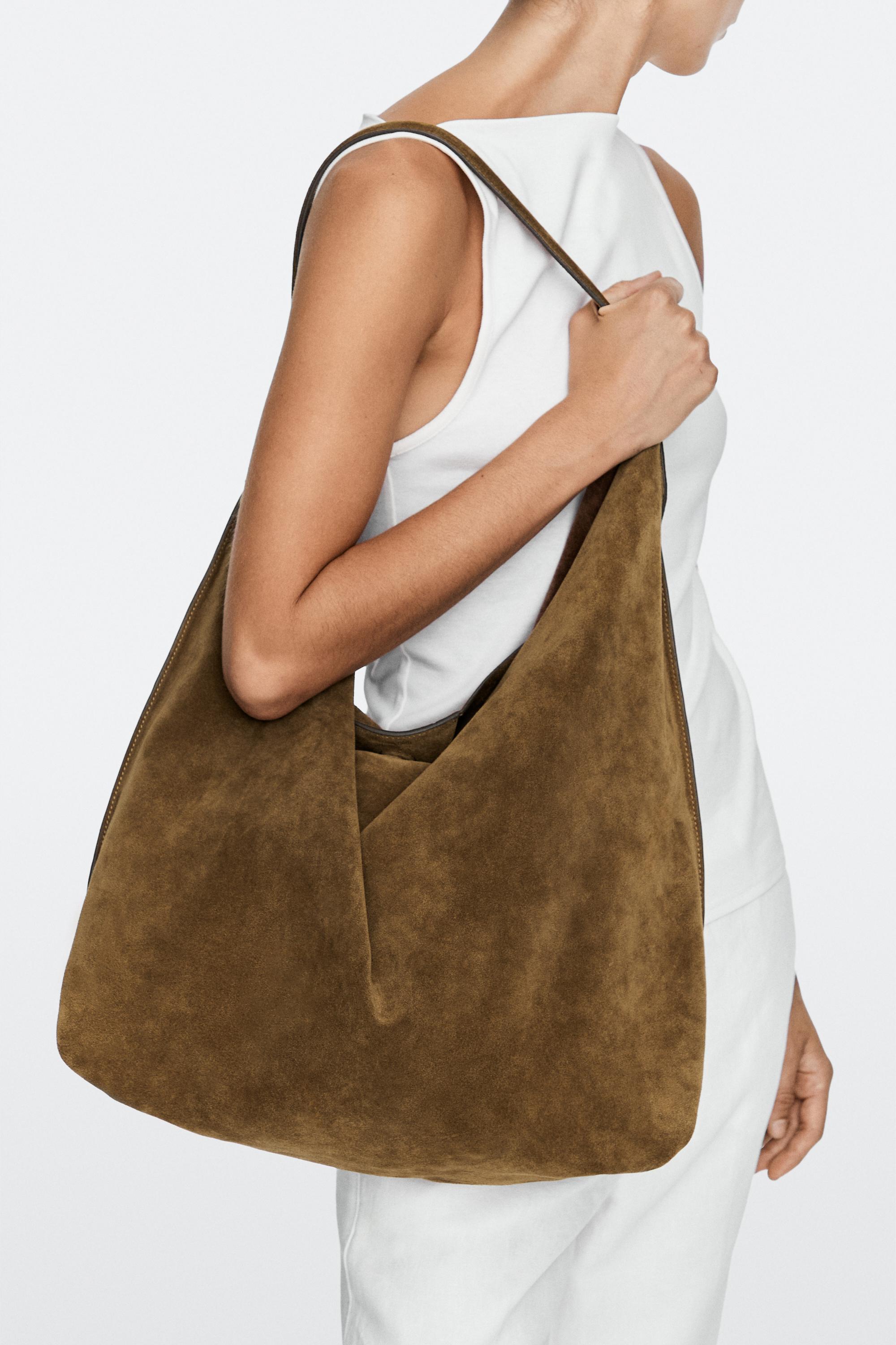 Bolso maxi de hombro piel serraje