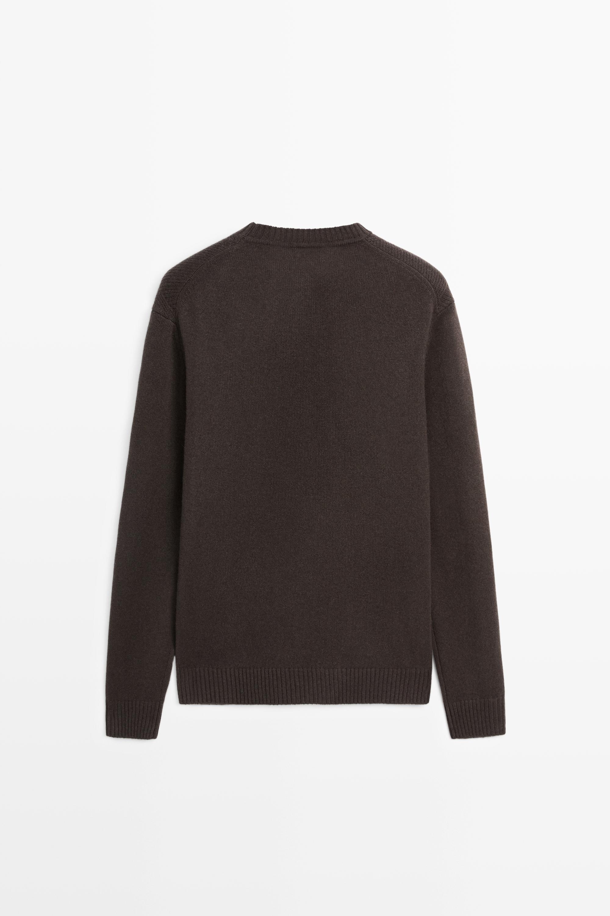 Cashmere and wool blend crew neck sweater — KHAKI GREEN