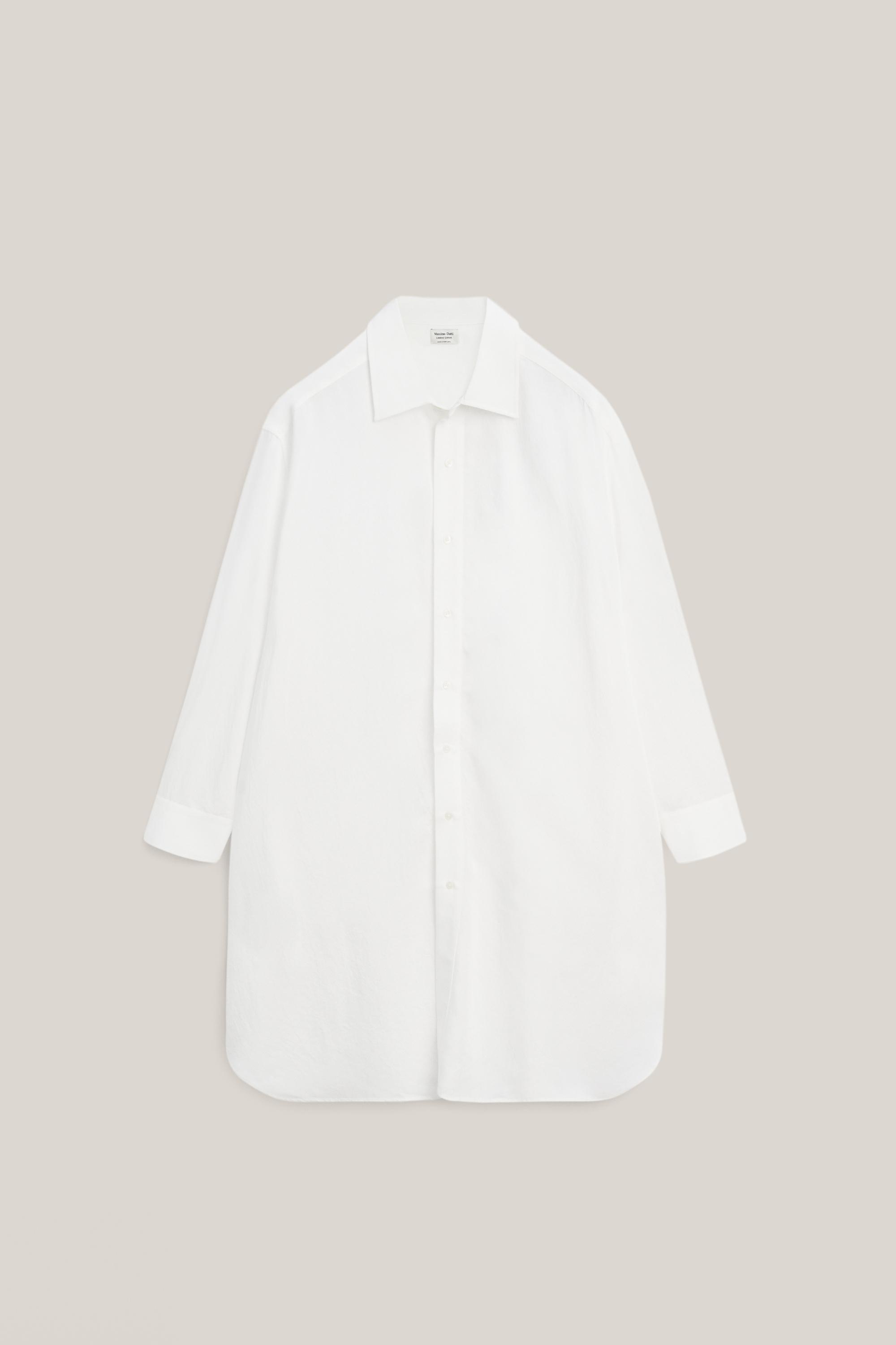 Long flowing 100% cotton shirt - LIMITED EDITION — WHITE