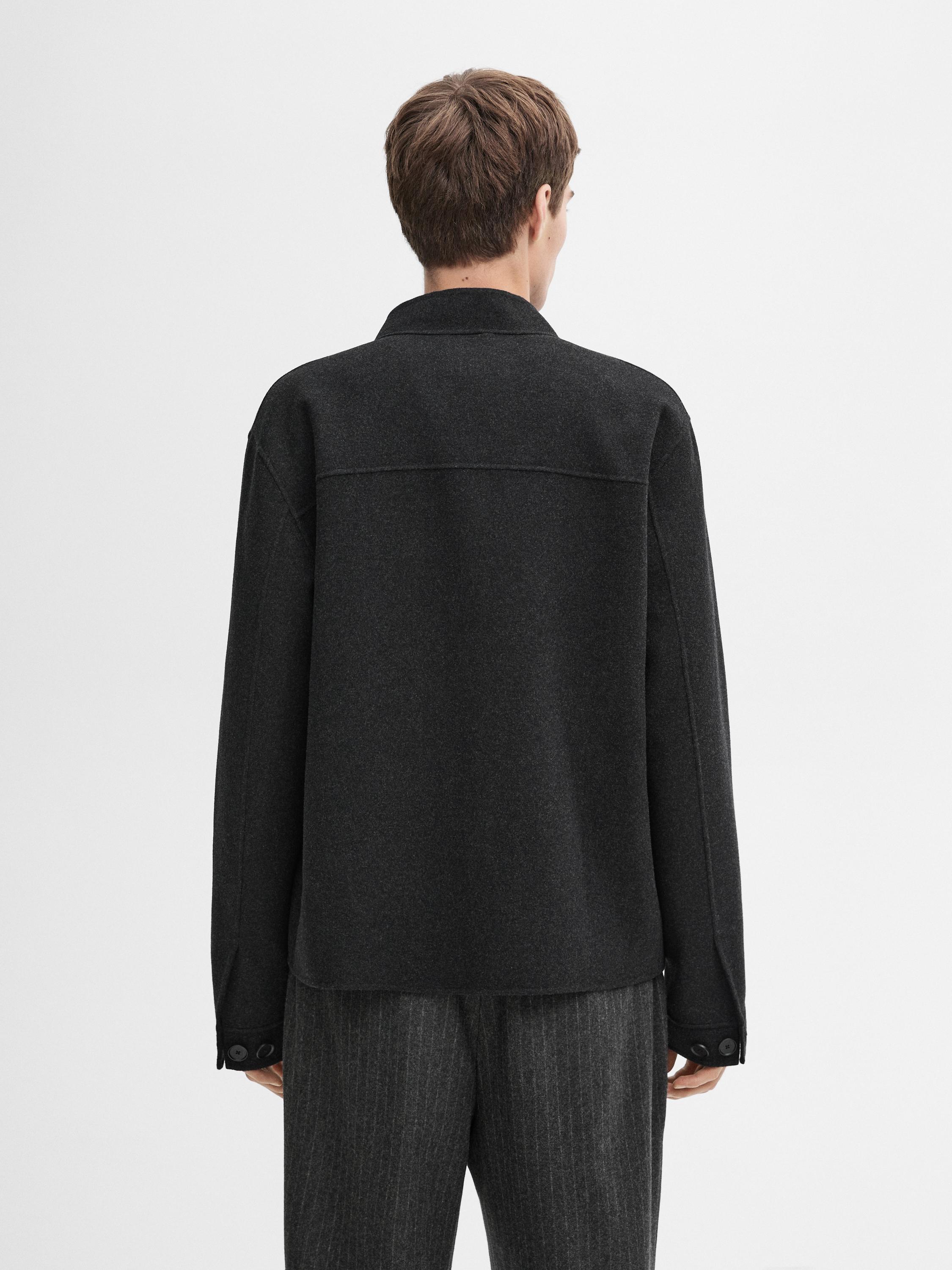 Double wool blend bomber jacket