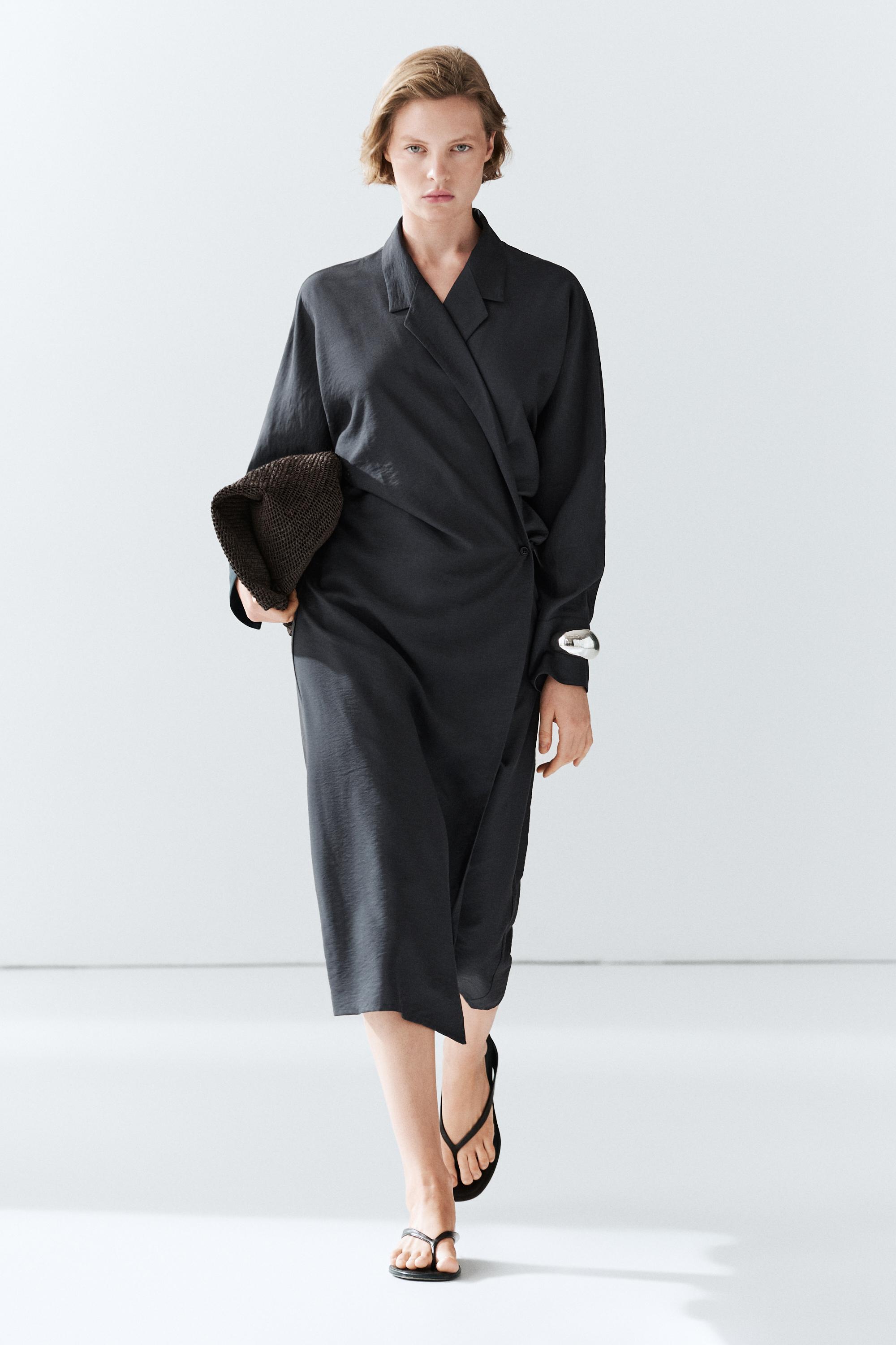 Midi dress with draped detail — LEAD