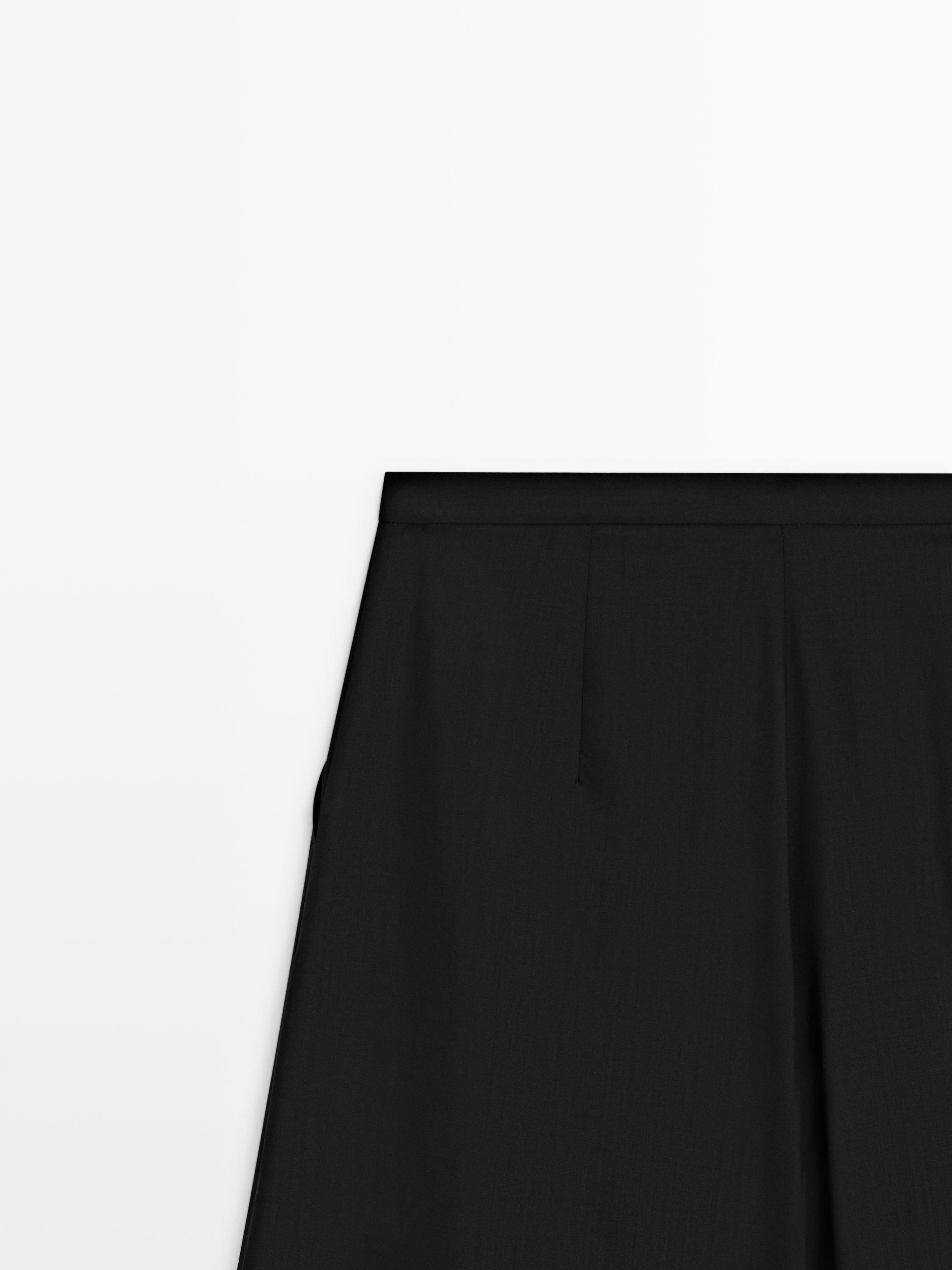 Flowing trousers with darts — BLACK