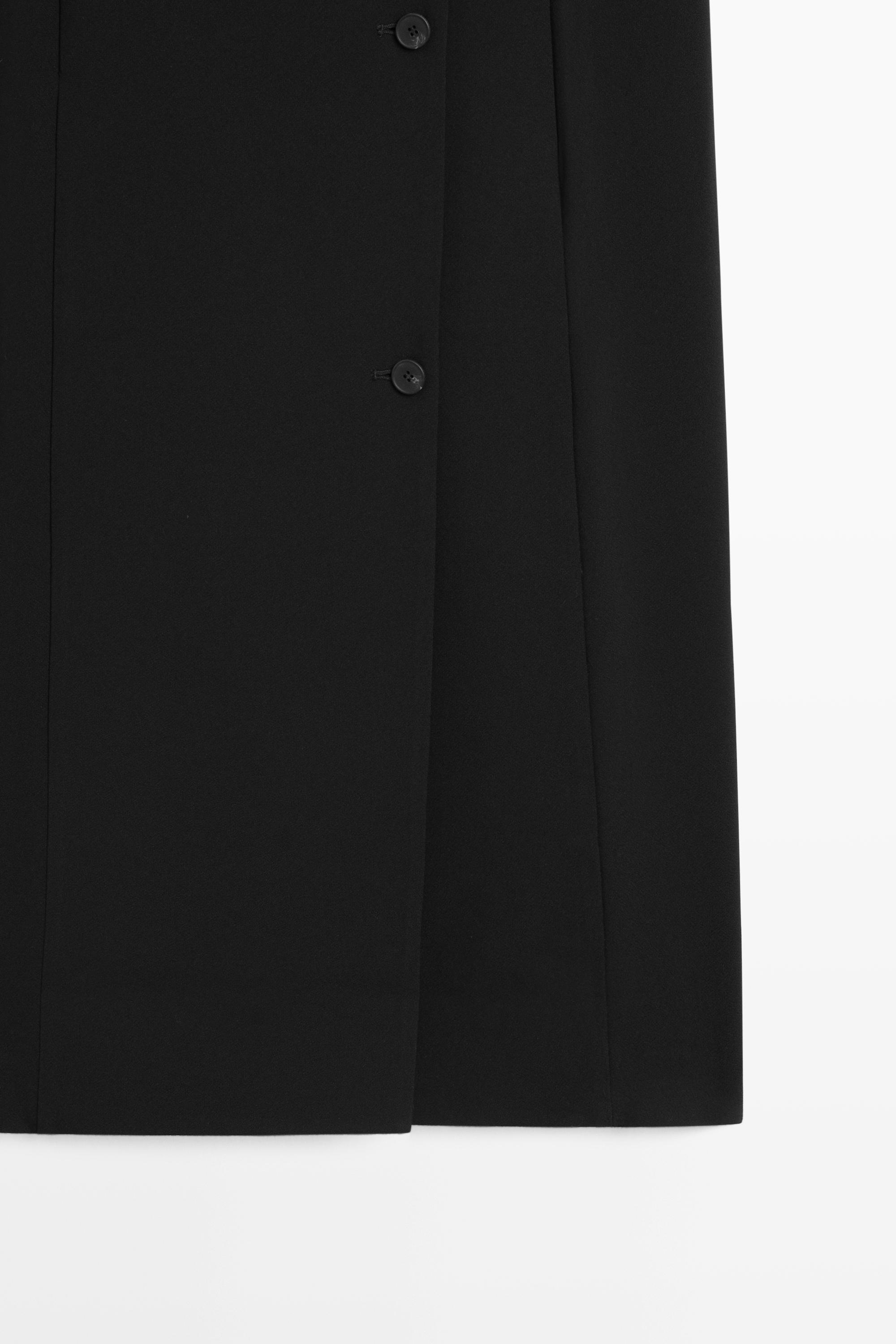 Buttoned midi dress — BLACK